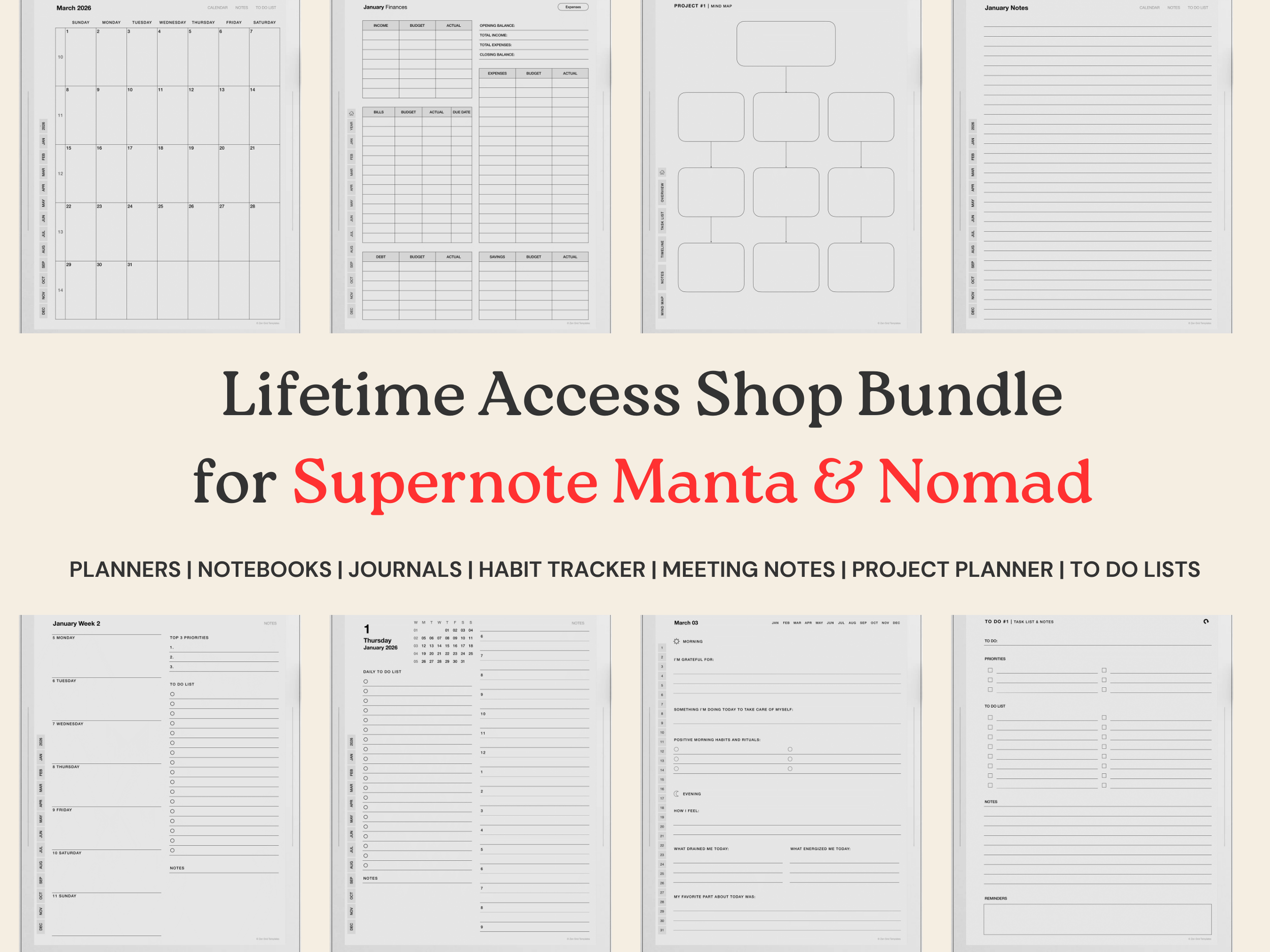Planner Bundle Template for BOOX Note Max & Go 10.3