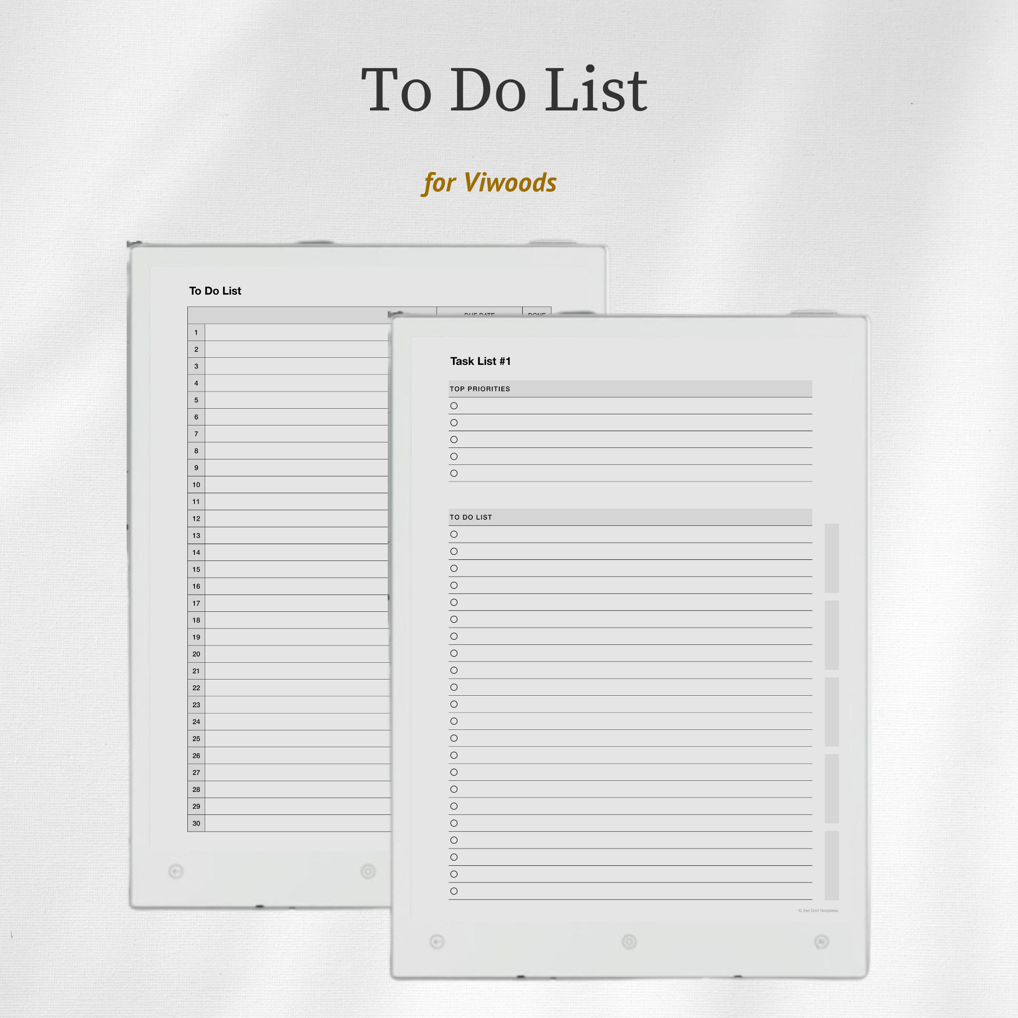 To Do List Template for Viwoods