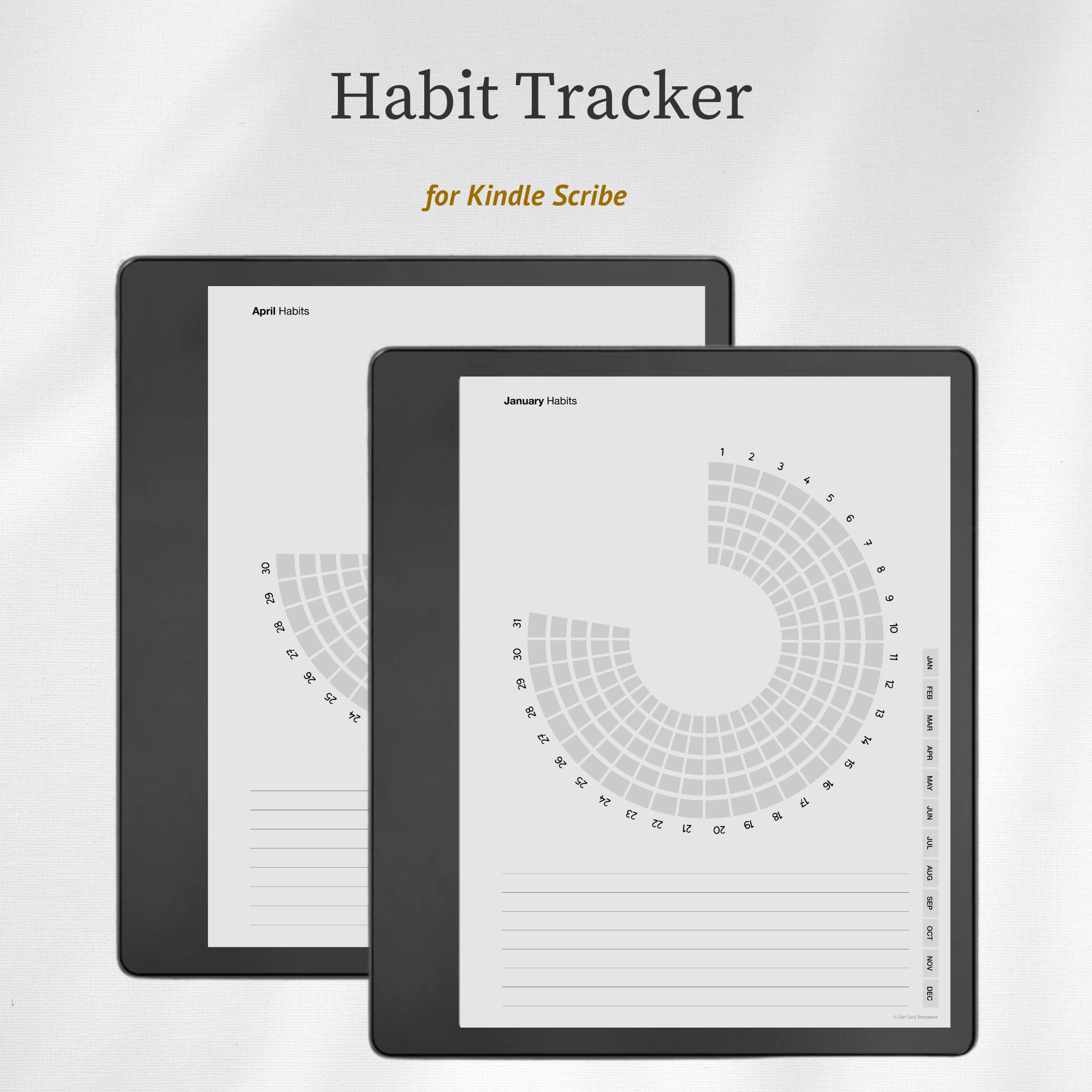 Habit Tracker Wheel for Kindle Scribe