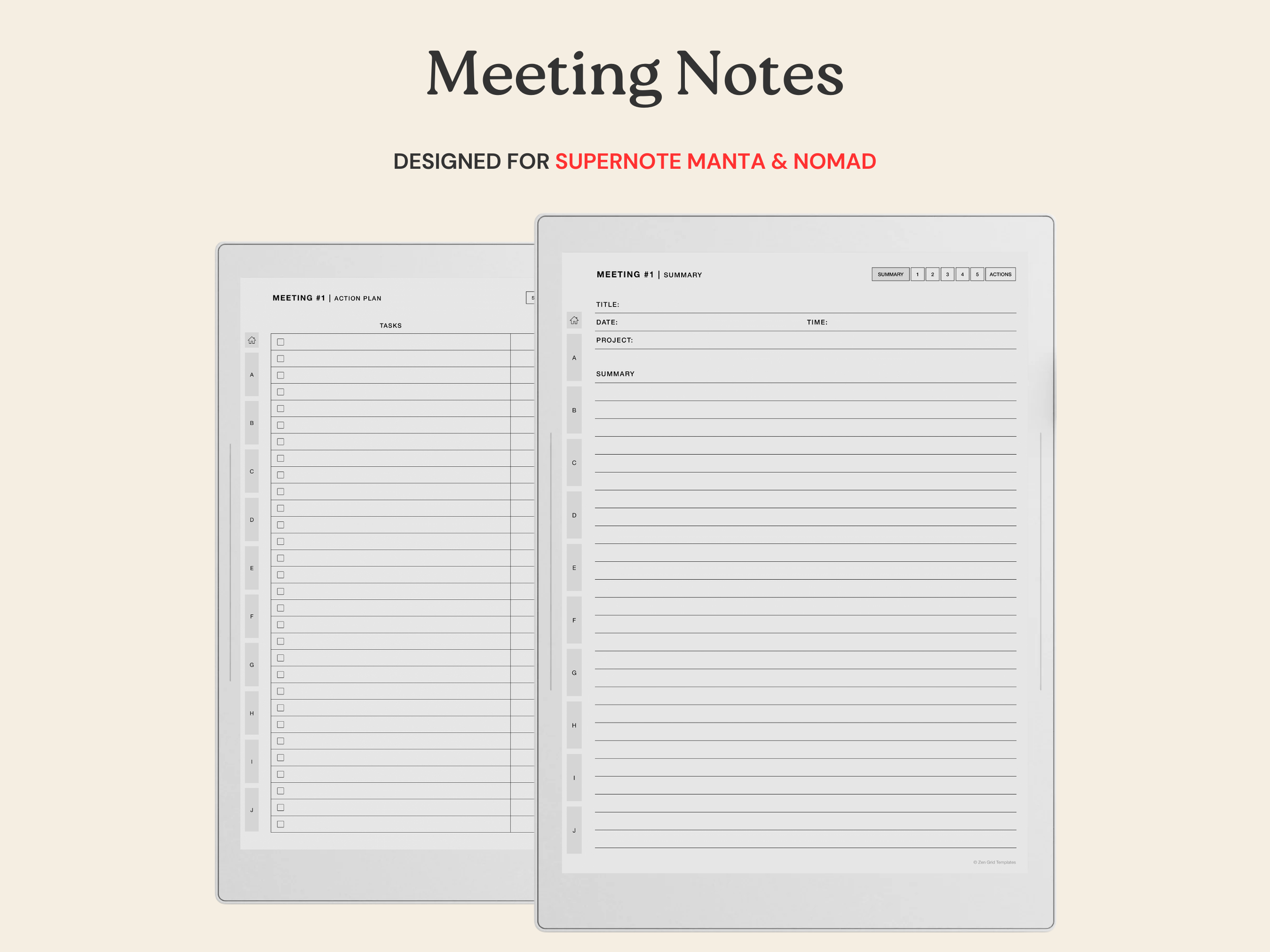 Meeting Notebook for Supernote Manta A5X & Nomad A6X