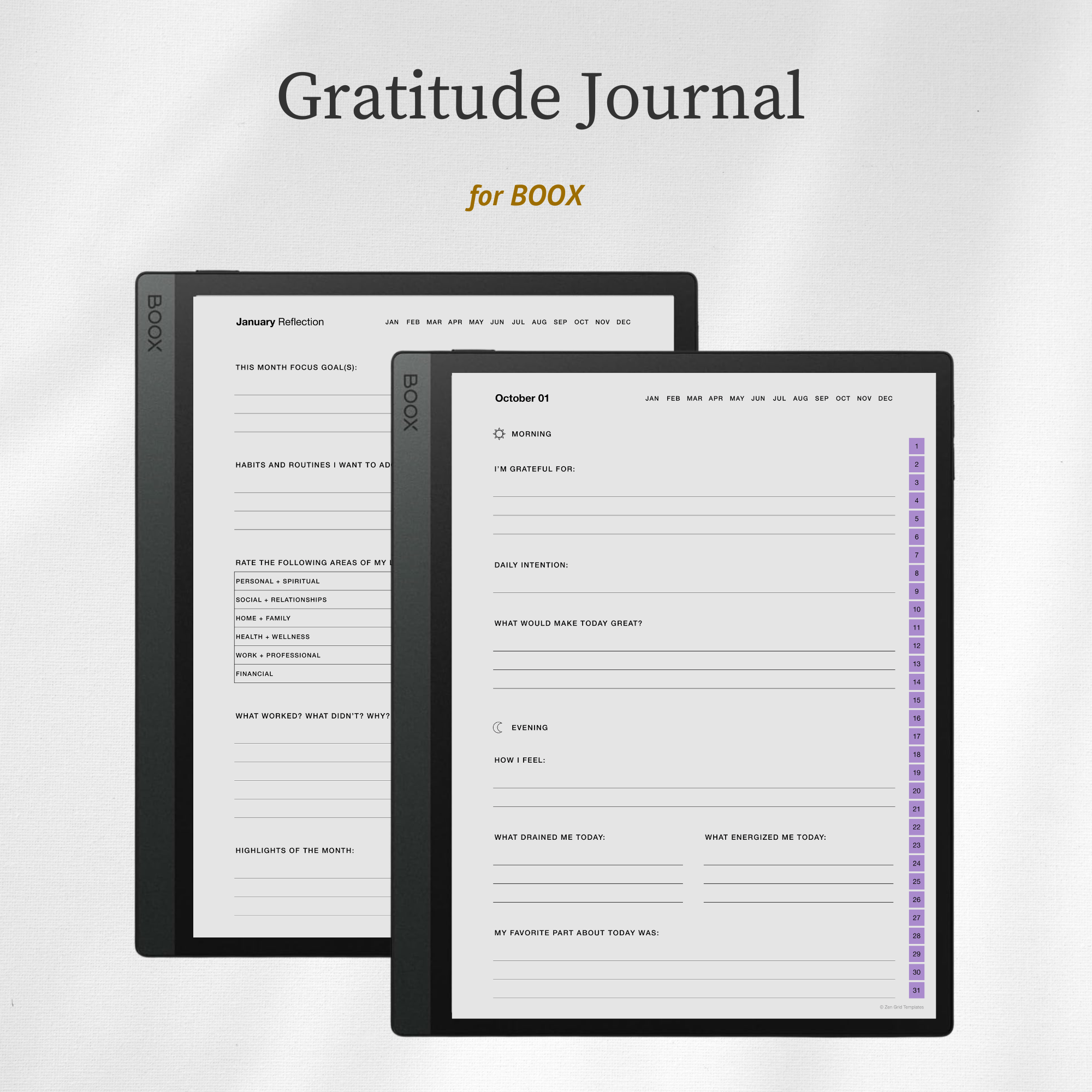 Gratitude Journal for BOOX