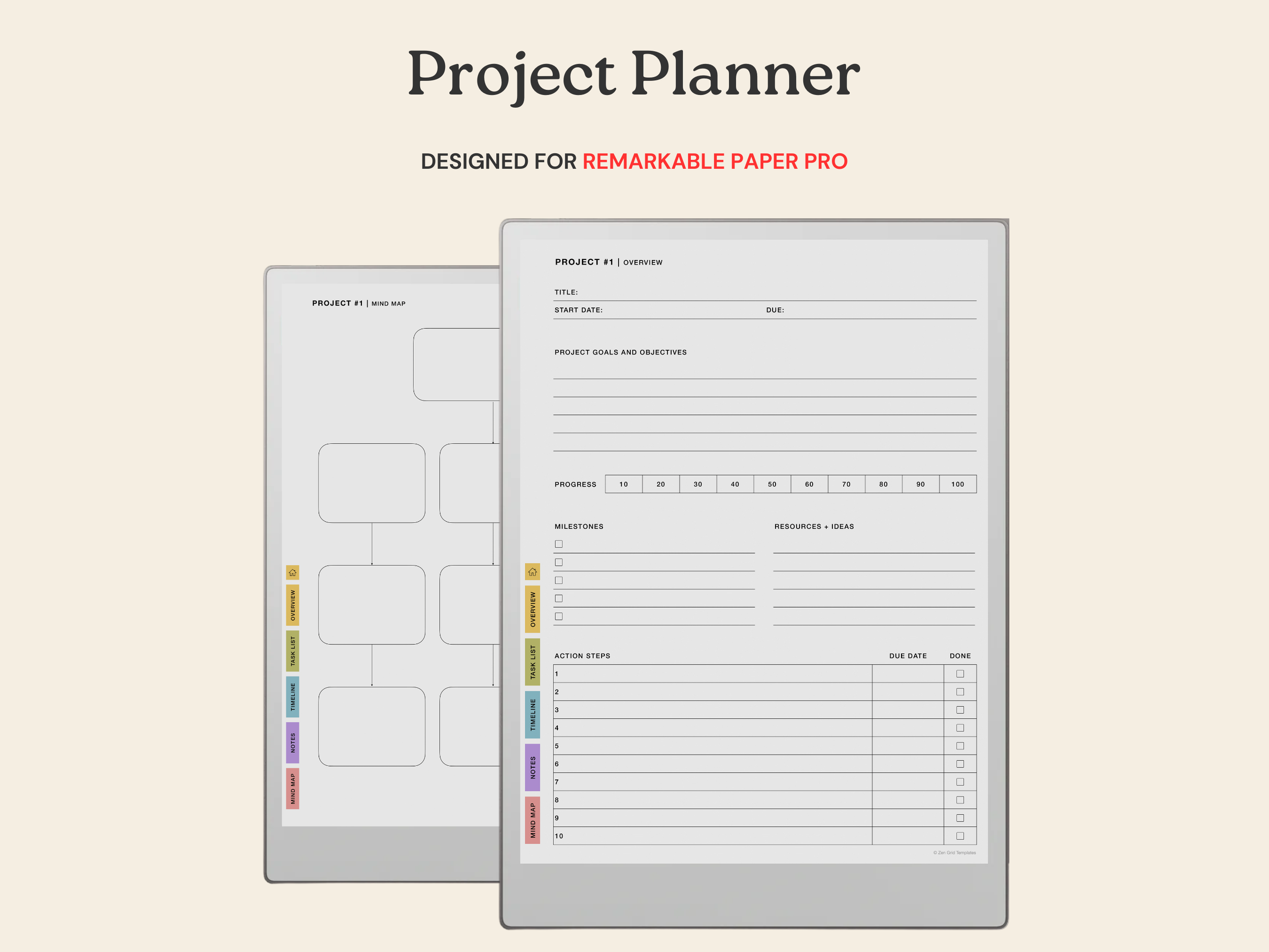 Project Planner for reMarkable Paper Pro
