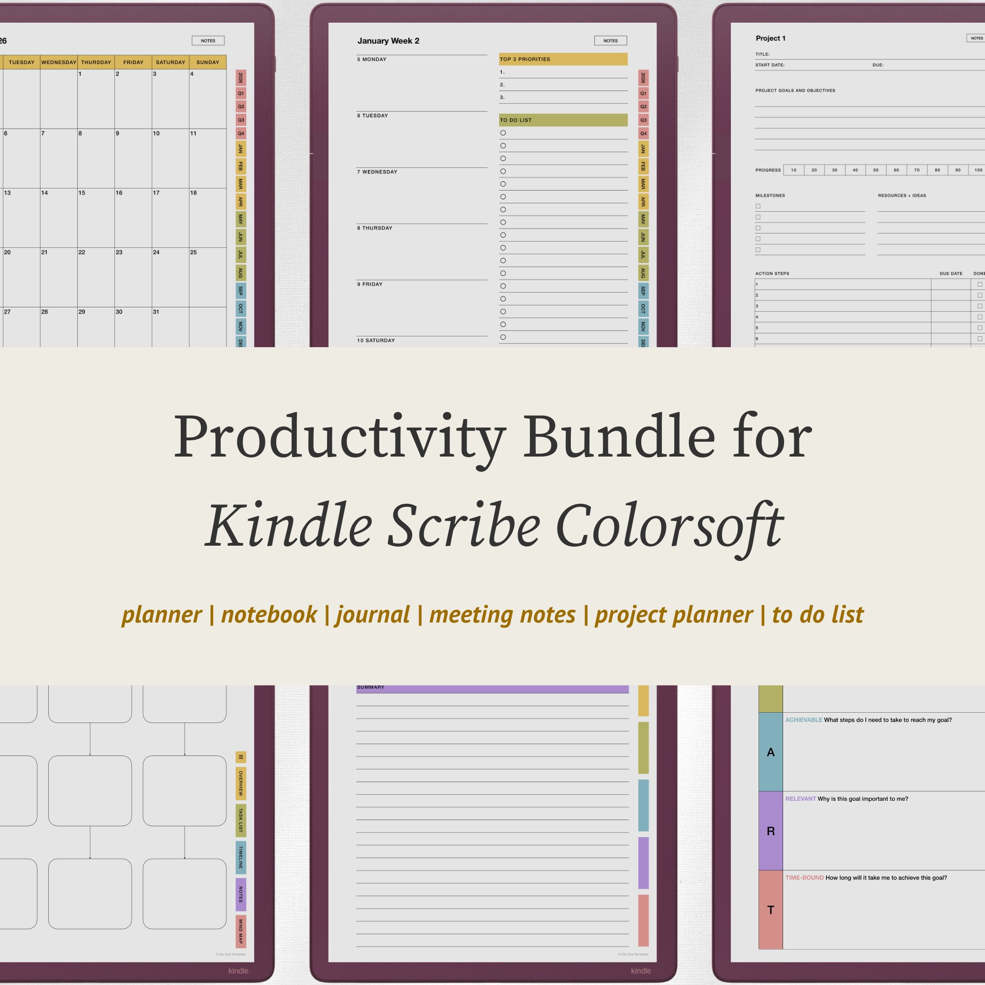 Productivity Templates Bundle for Scribe Colorsoft