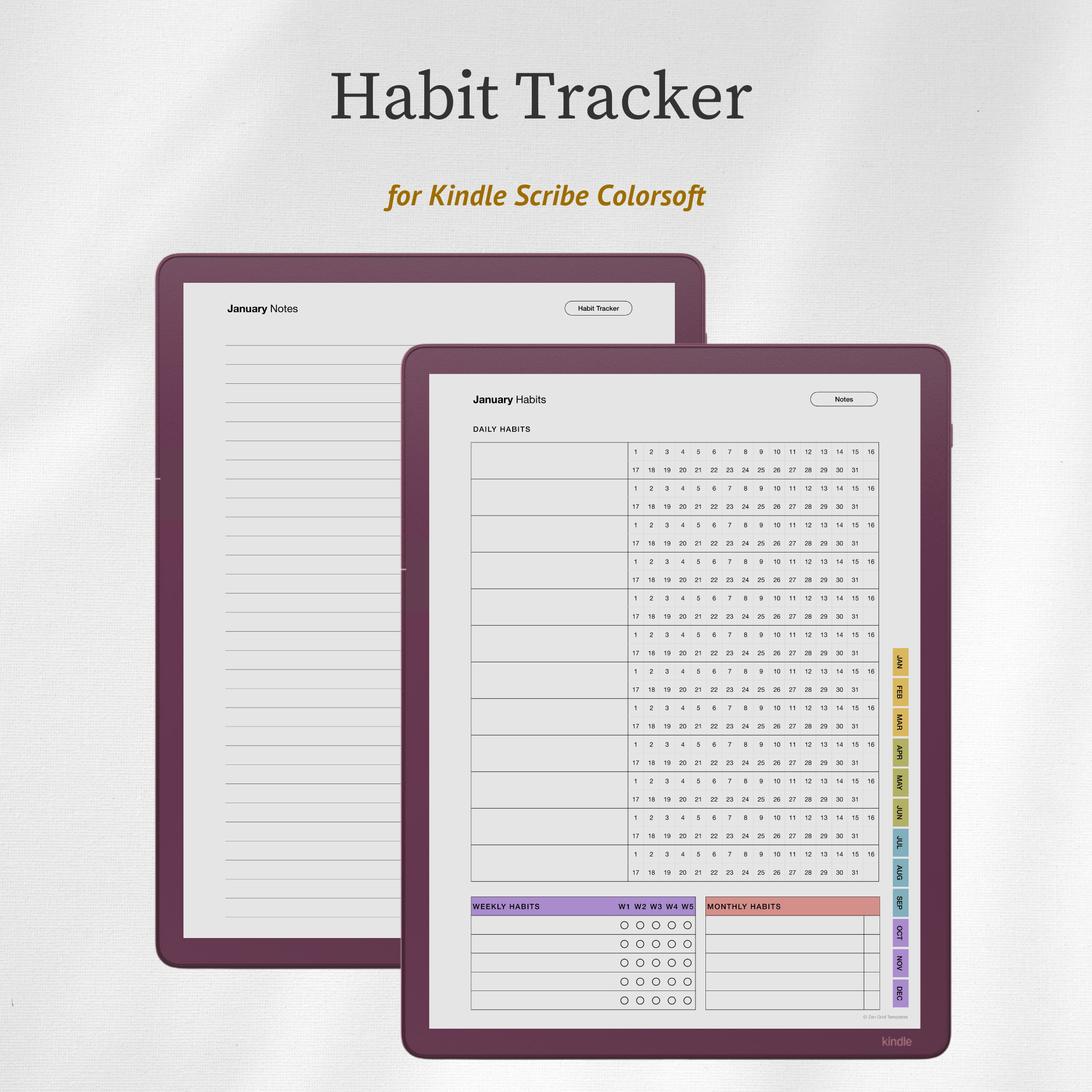 Habit Tracker for Scribe Colorsoft