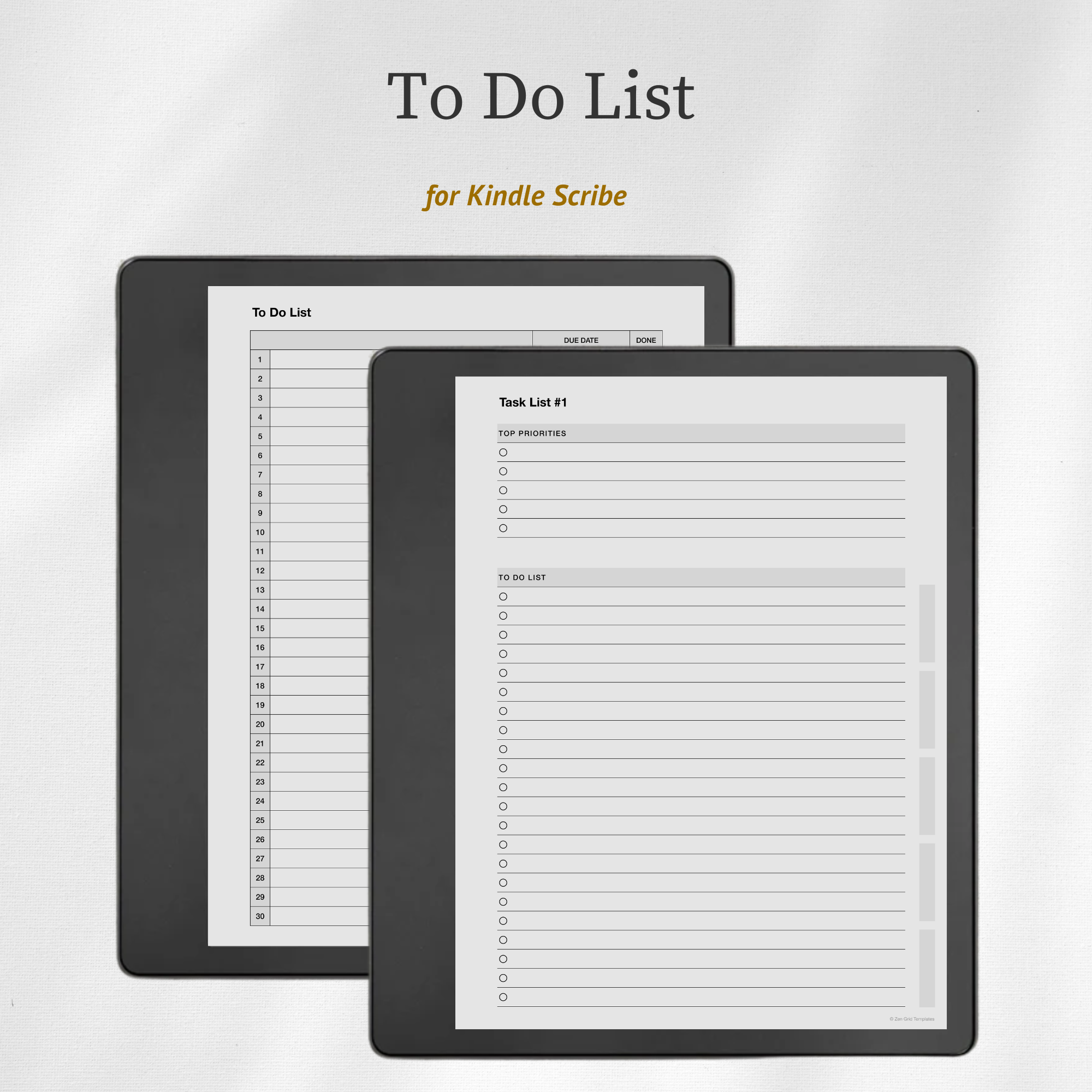 To Do List Template for Kindle Scribe