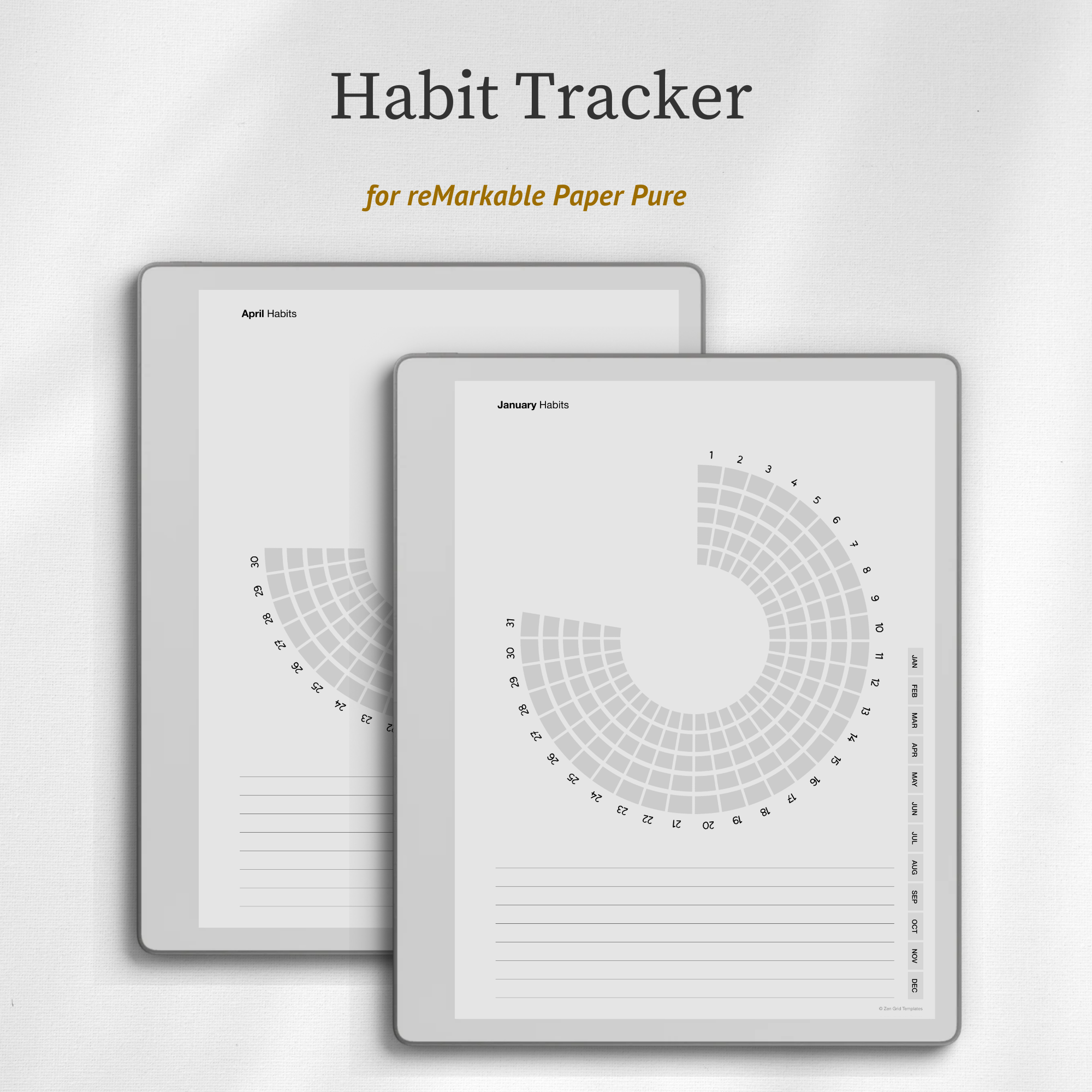 Habit Tracker Wheel for reMarkable Pure