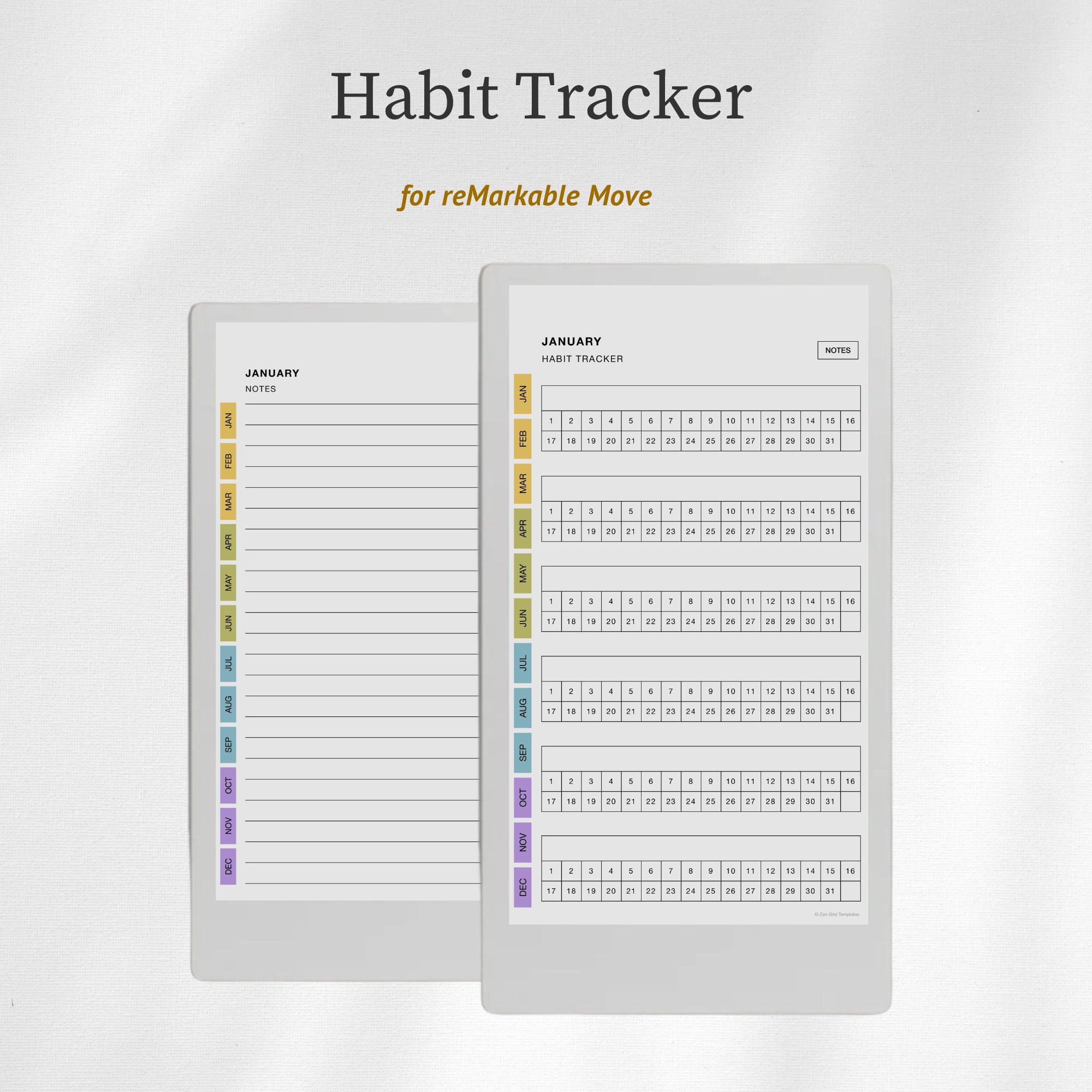 Habit Tracker for reMarkable Move