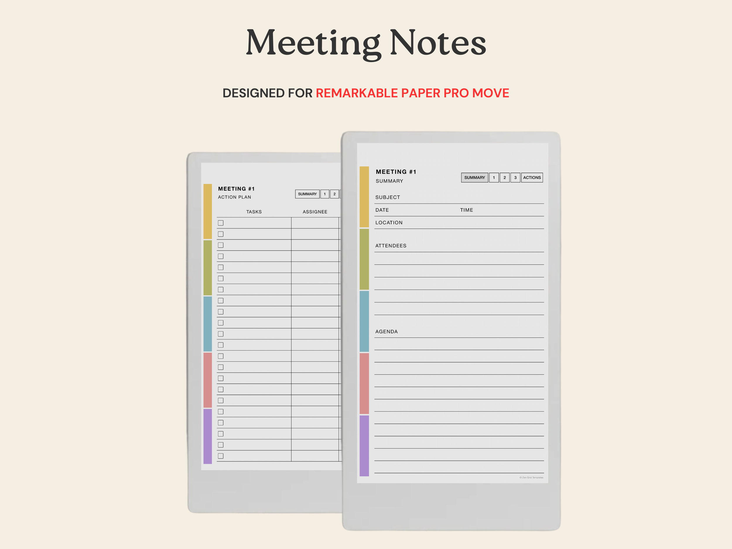 Meeting Notebook for reMarkable Paper Pro Move