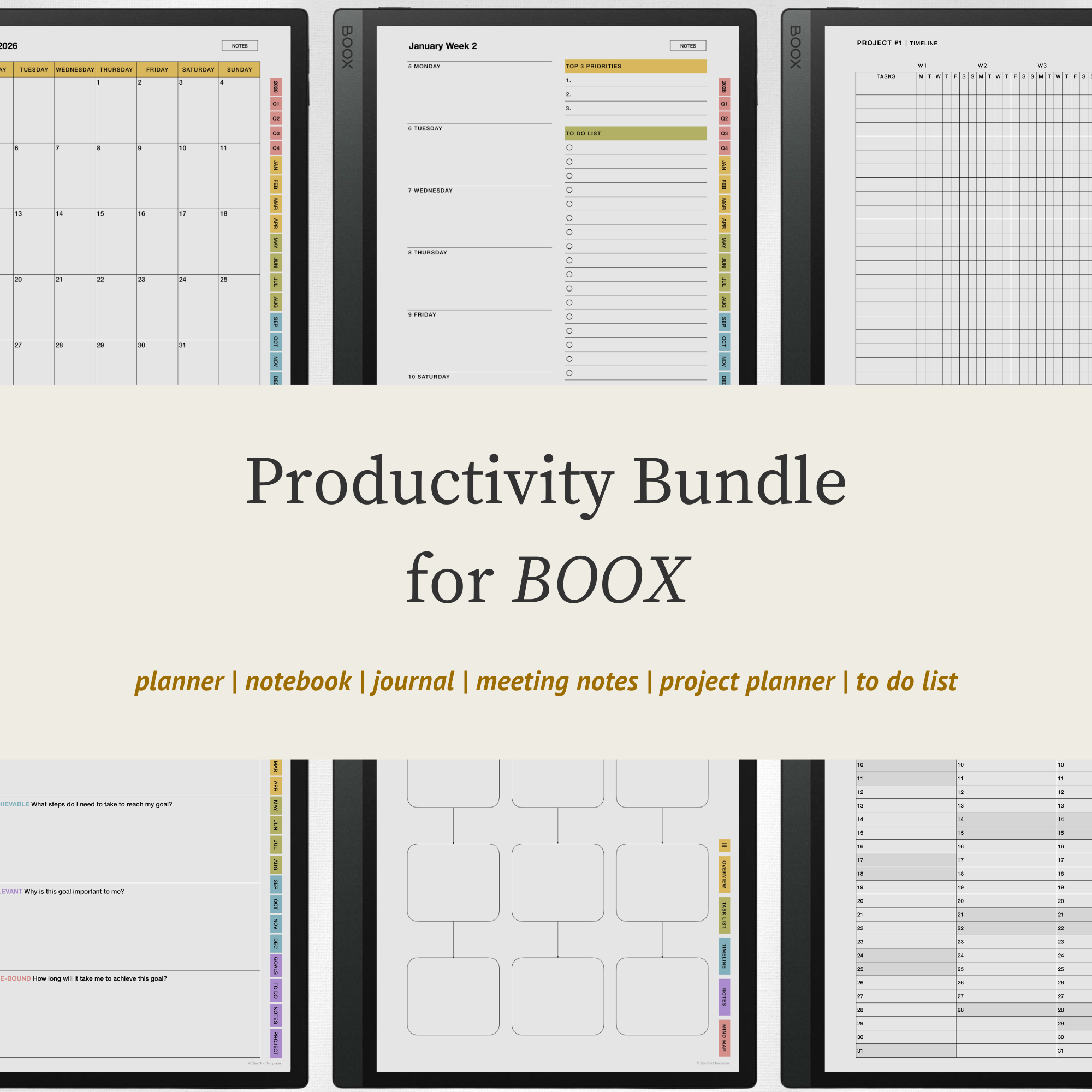 Productivity Templates Bundle for BOOX