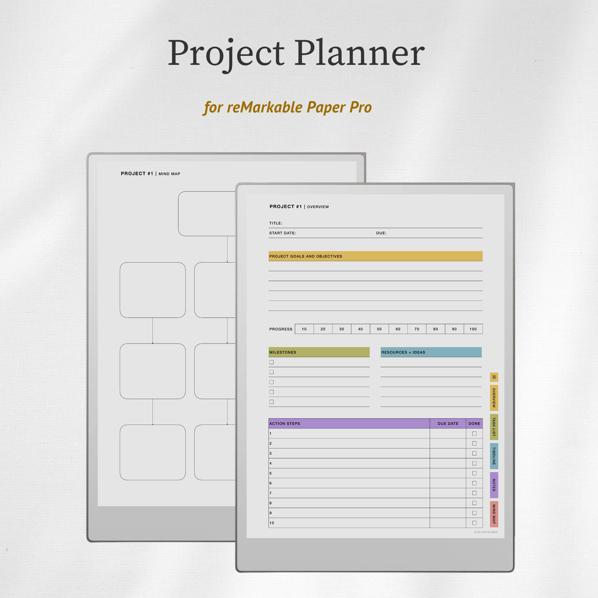 Project Planner for reMarkable Paper Pro