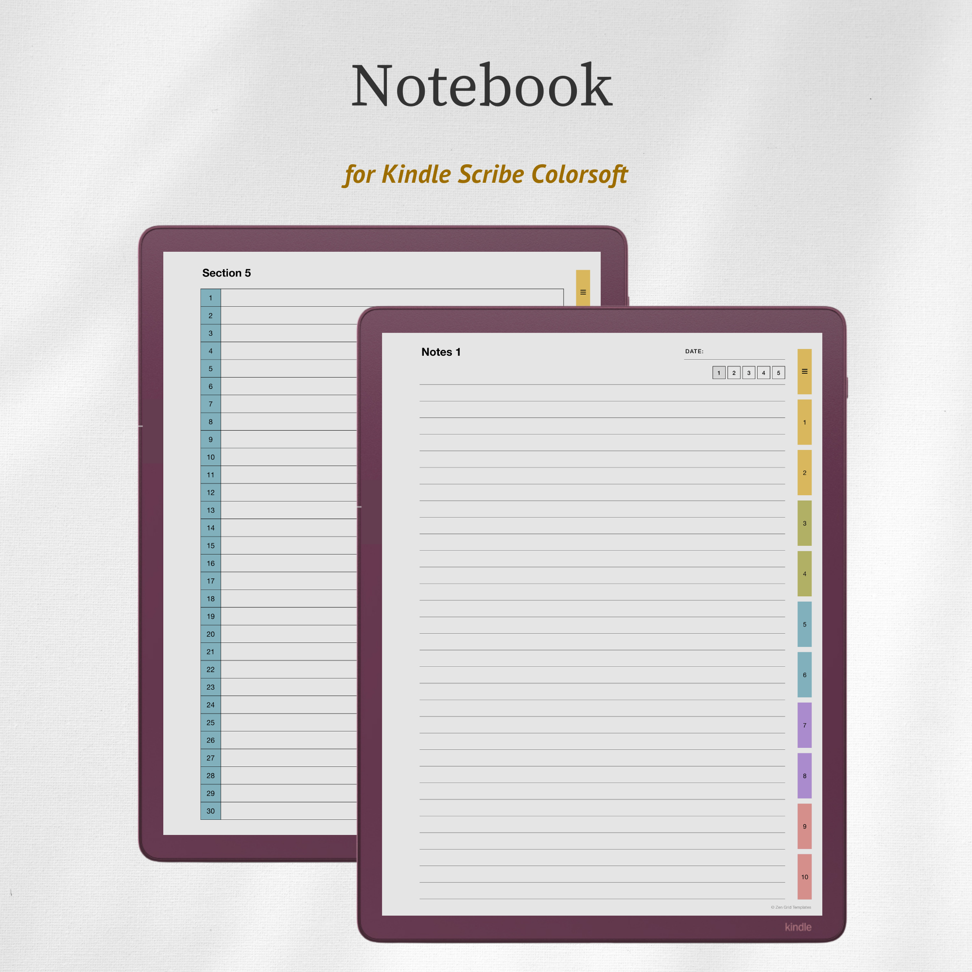 Notebook Template for Scribe Colorsoft