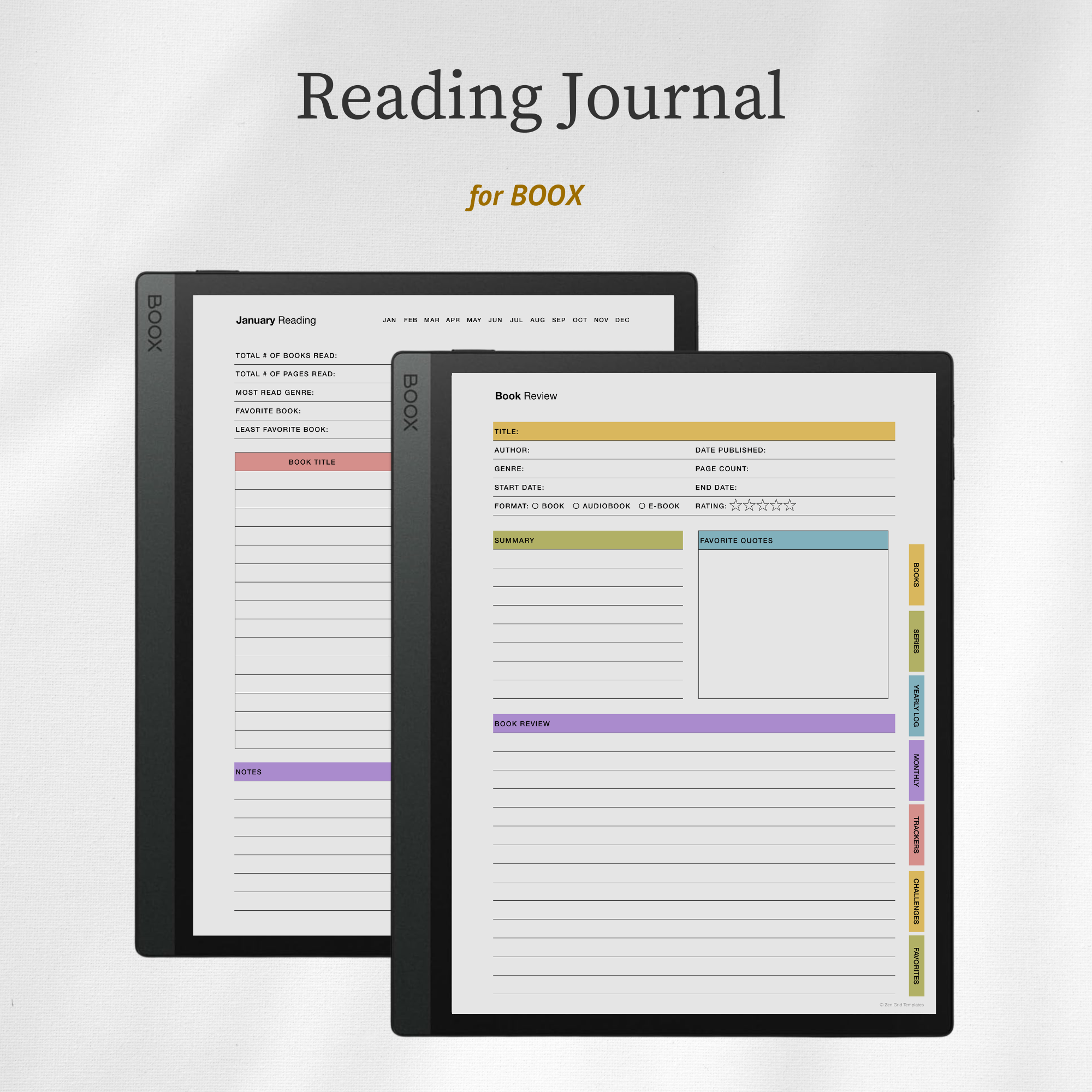 Reading Journal for BOOX