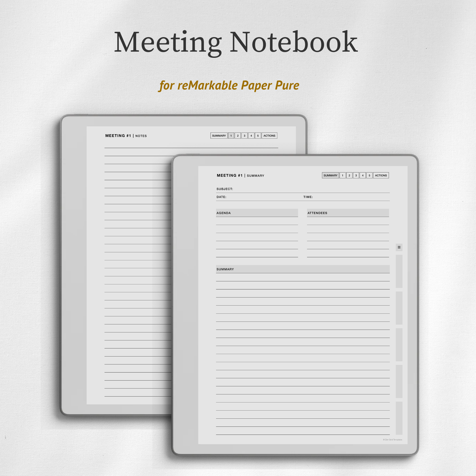 Meeting Notes for reMarkable Pure