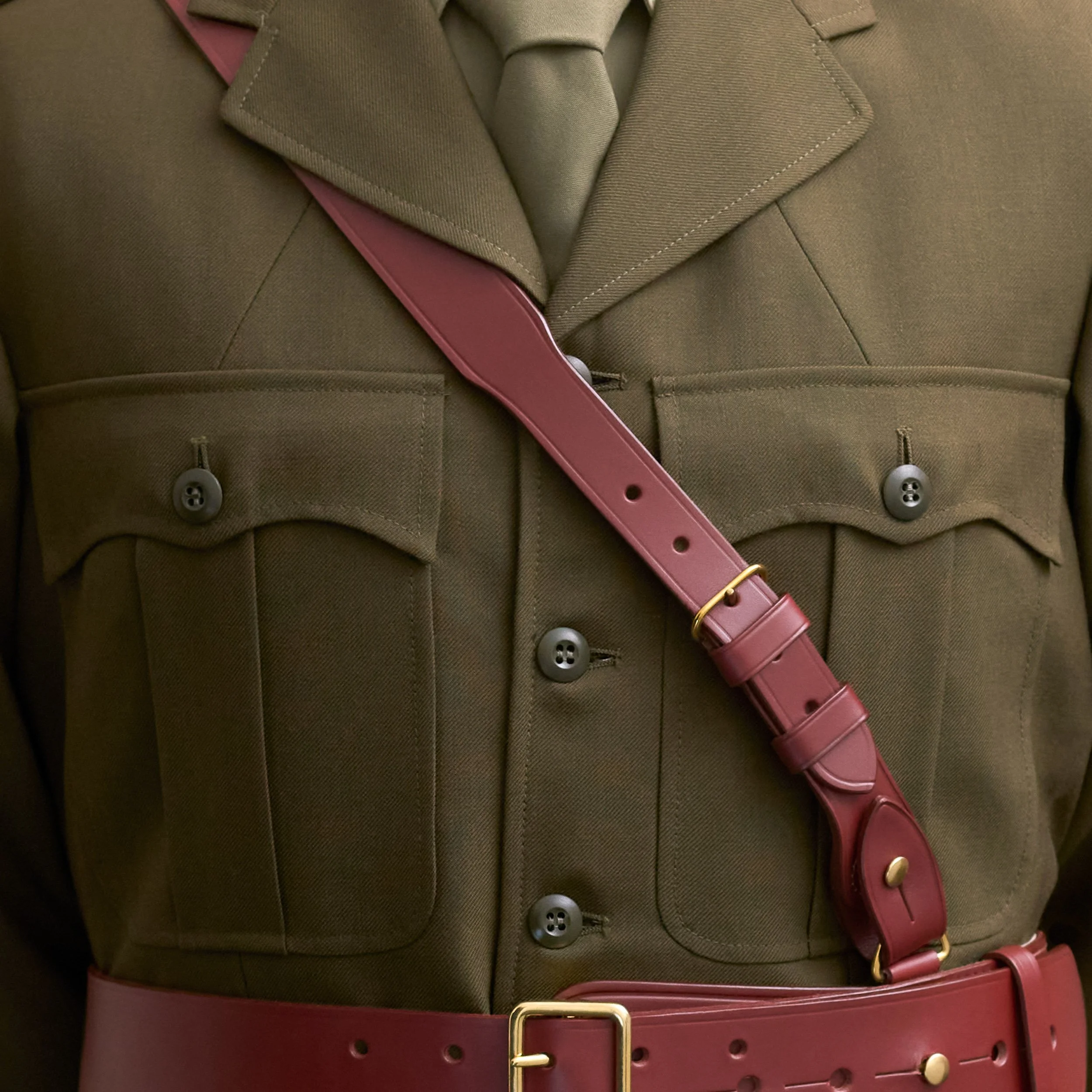 Shoulder Strap - Red/Brown -  Sam Browne