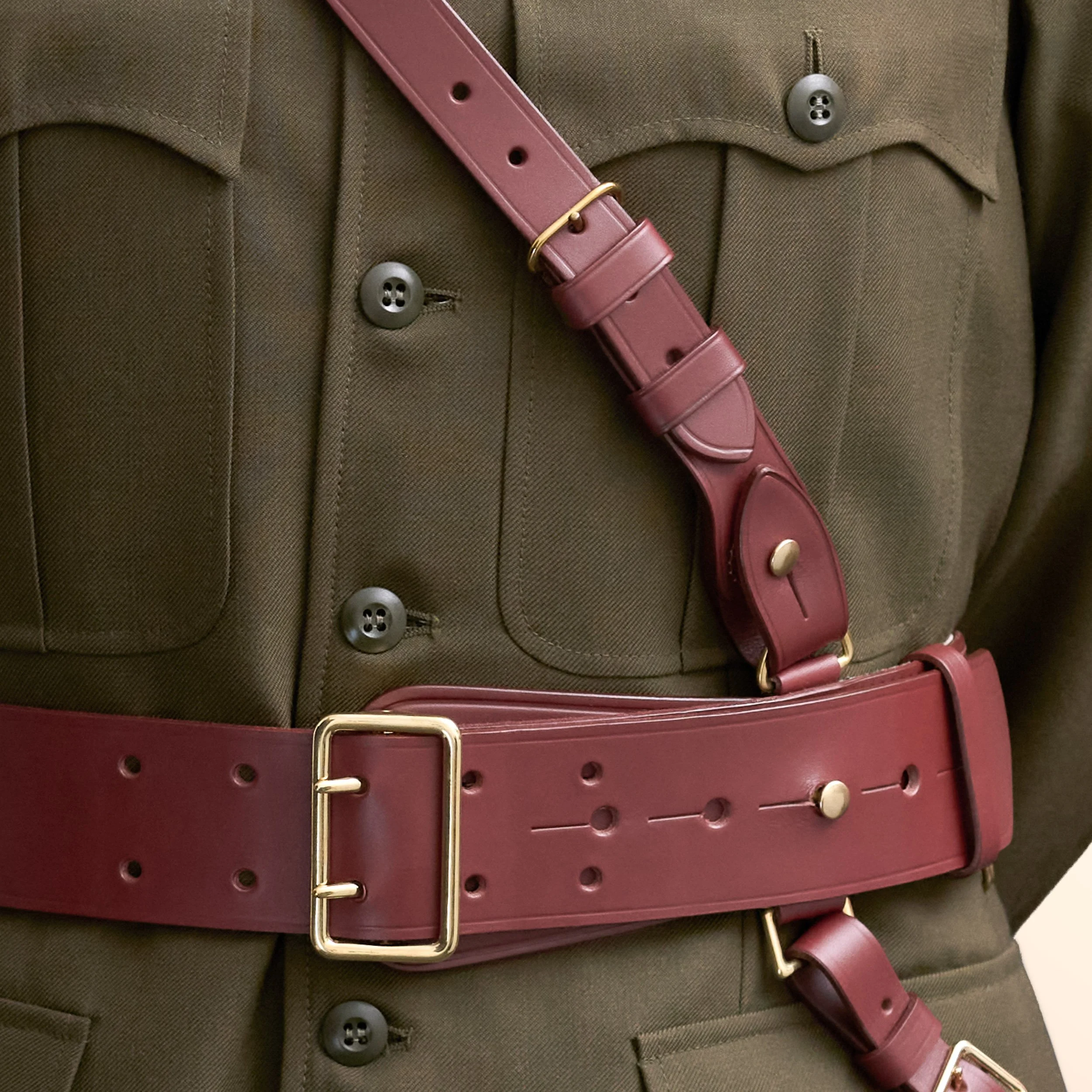 Sword Belt - Red/Brown - Sam Browne