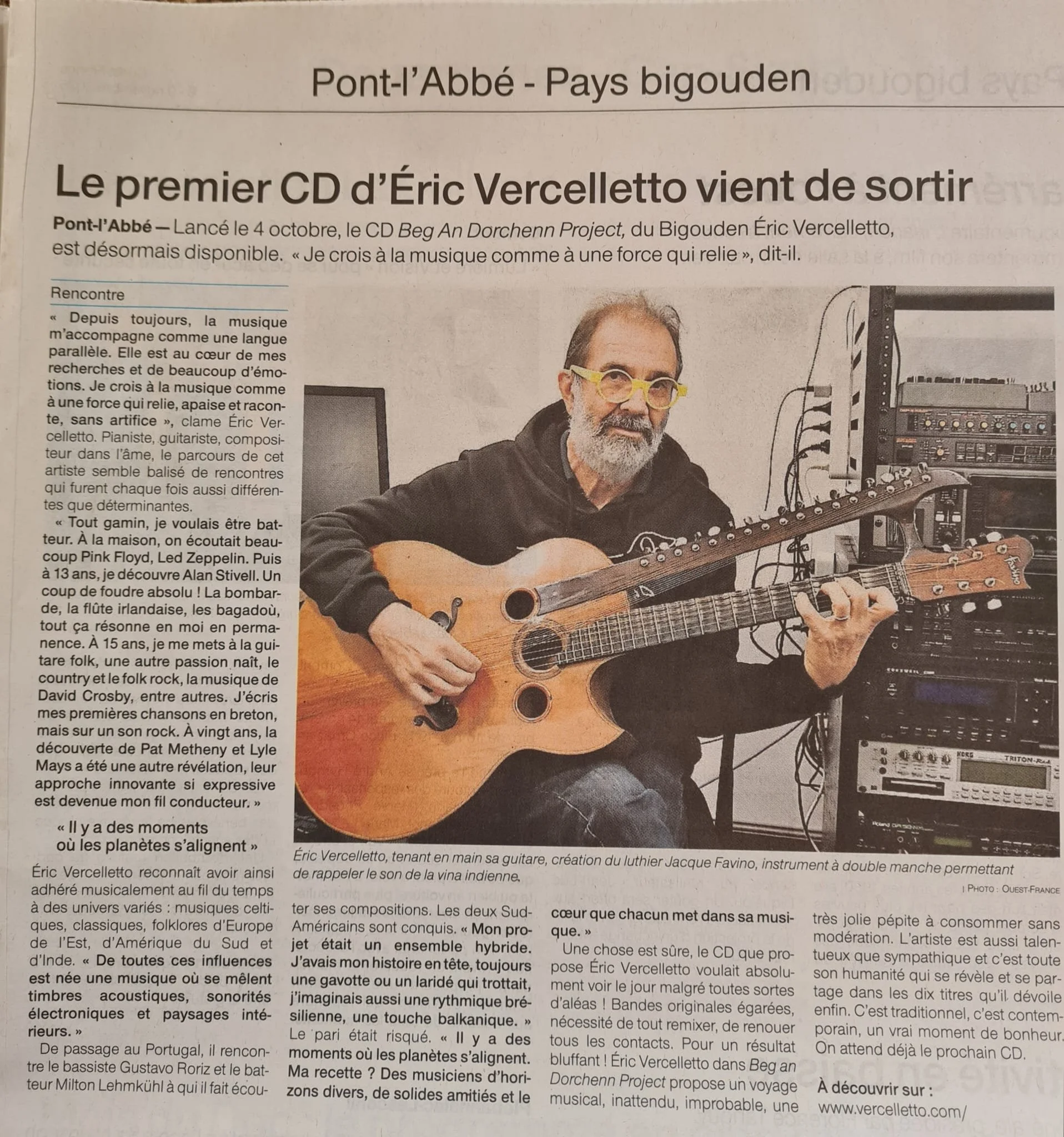 Ouest France parle de la sortie de l’album Beg An Dorchenn Project