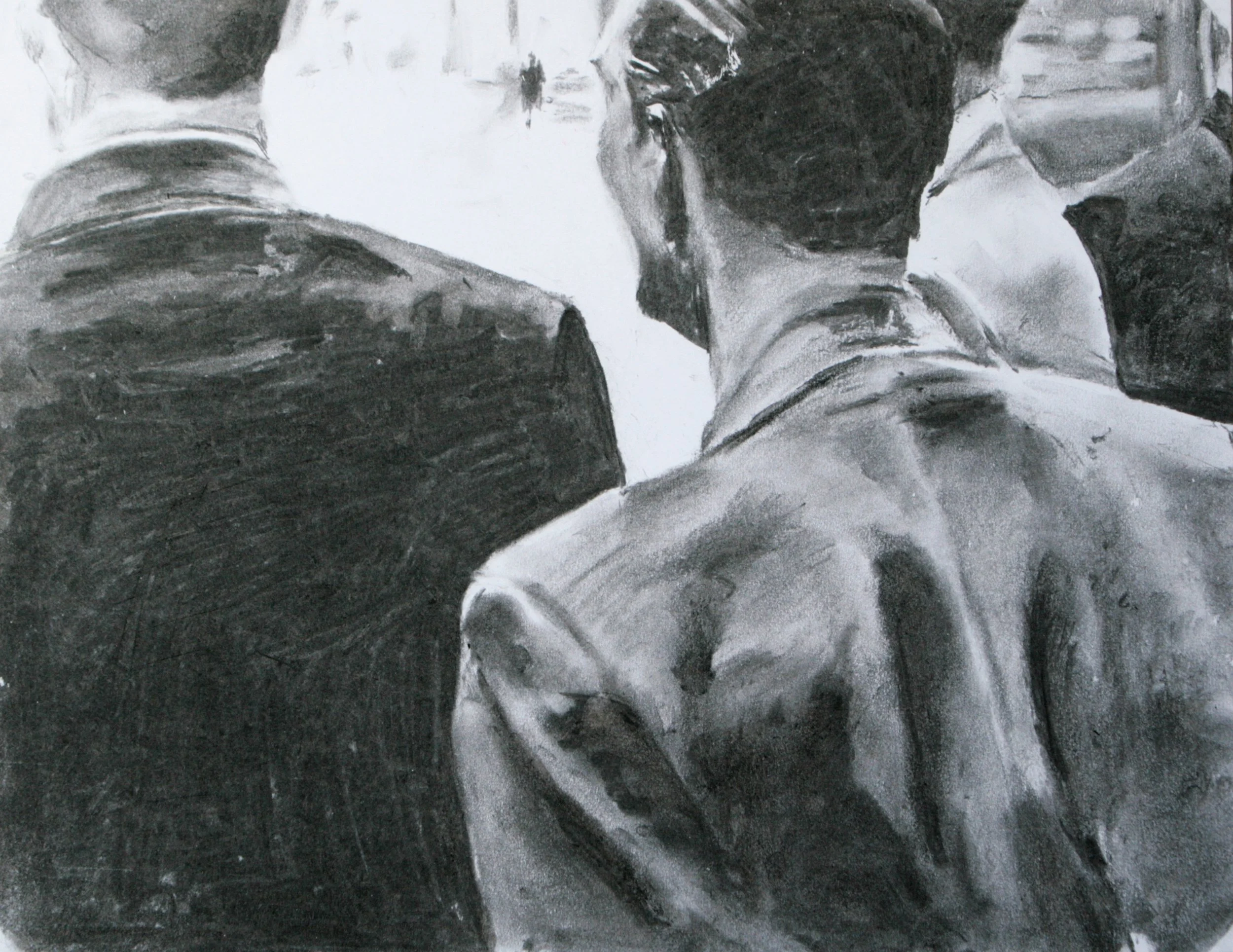 Ohne Titel 2024, Kohle, Papier, 35 x 45 cm