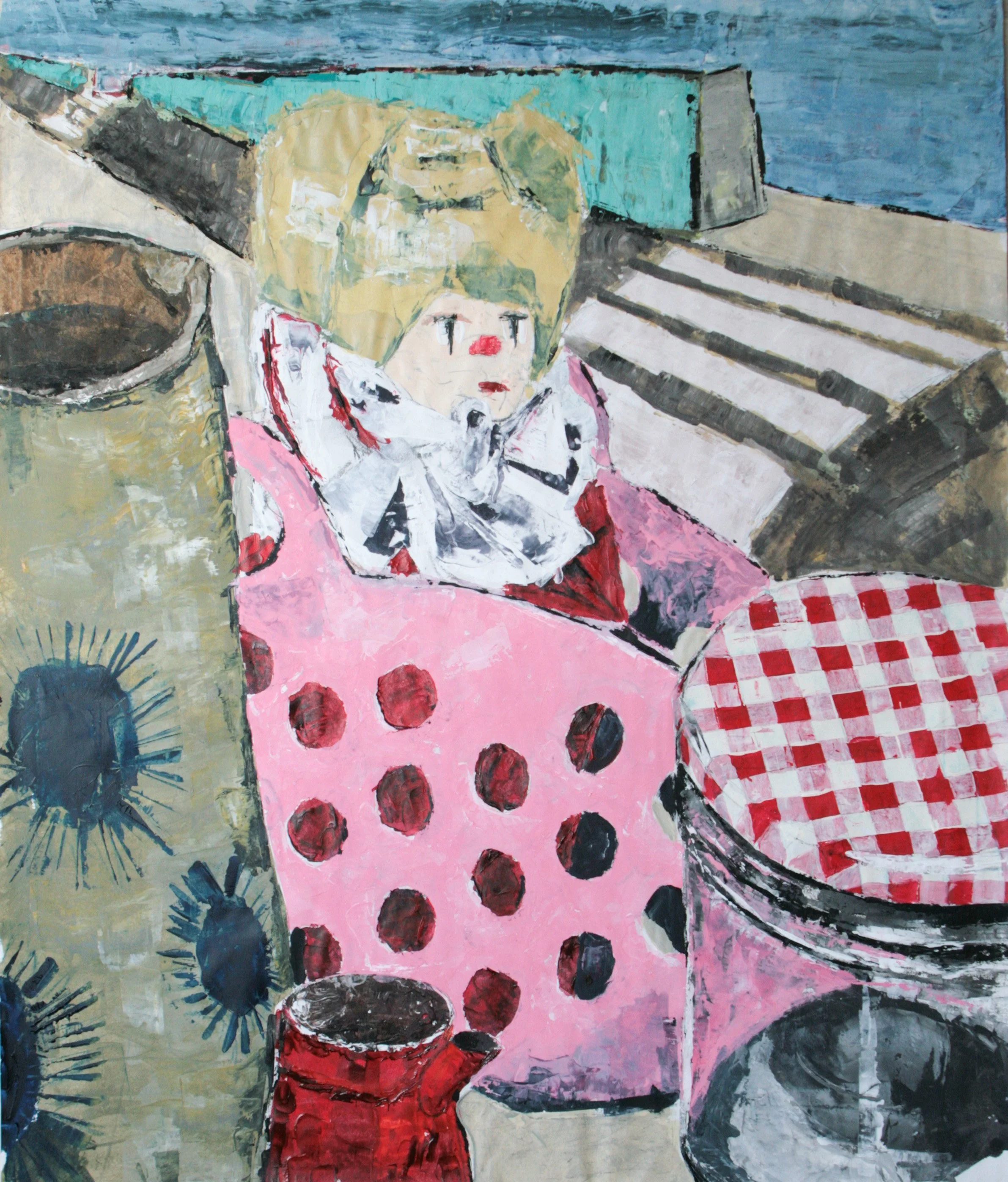 Stilleben 4 von 6 2023, Acryl gespachtelt, Papier, 84 x 70 cm