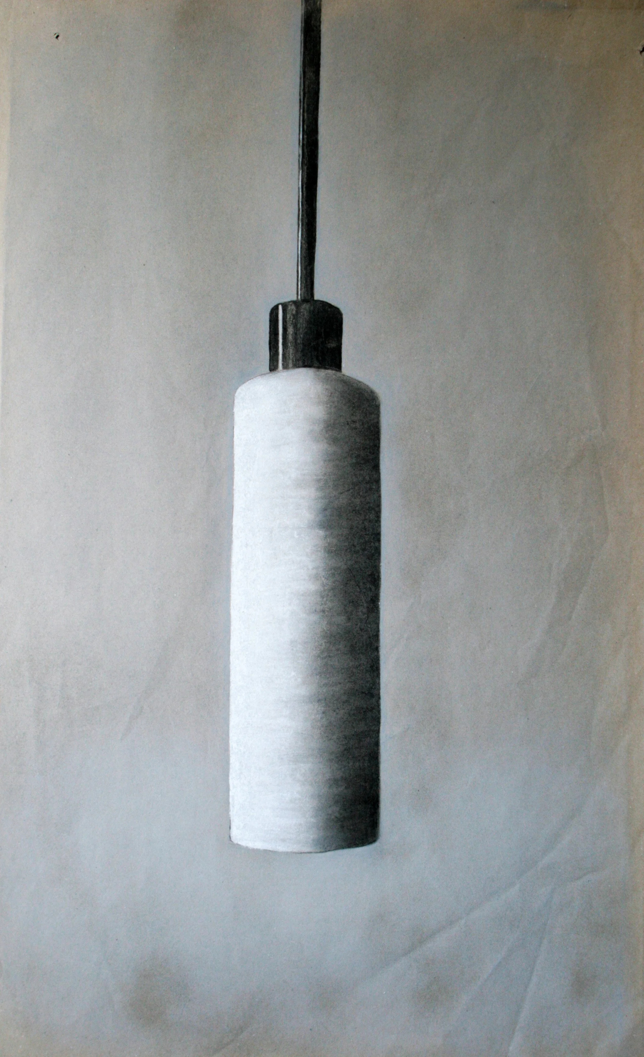 Lampe 2022, Kohle u. Pastell, Packpapier, 100 x 75 cm