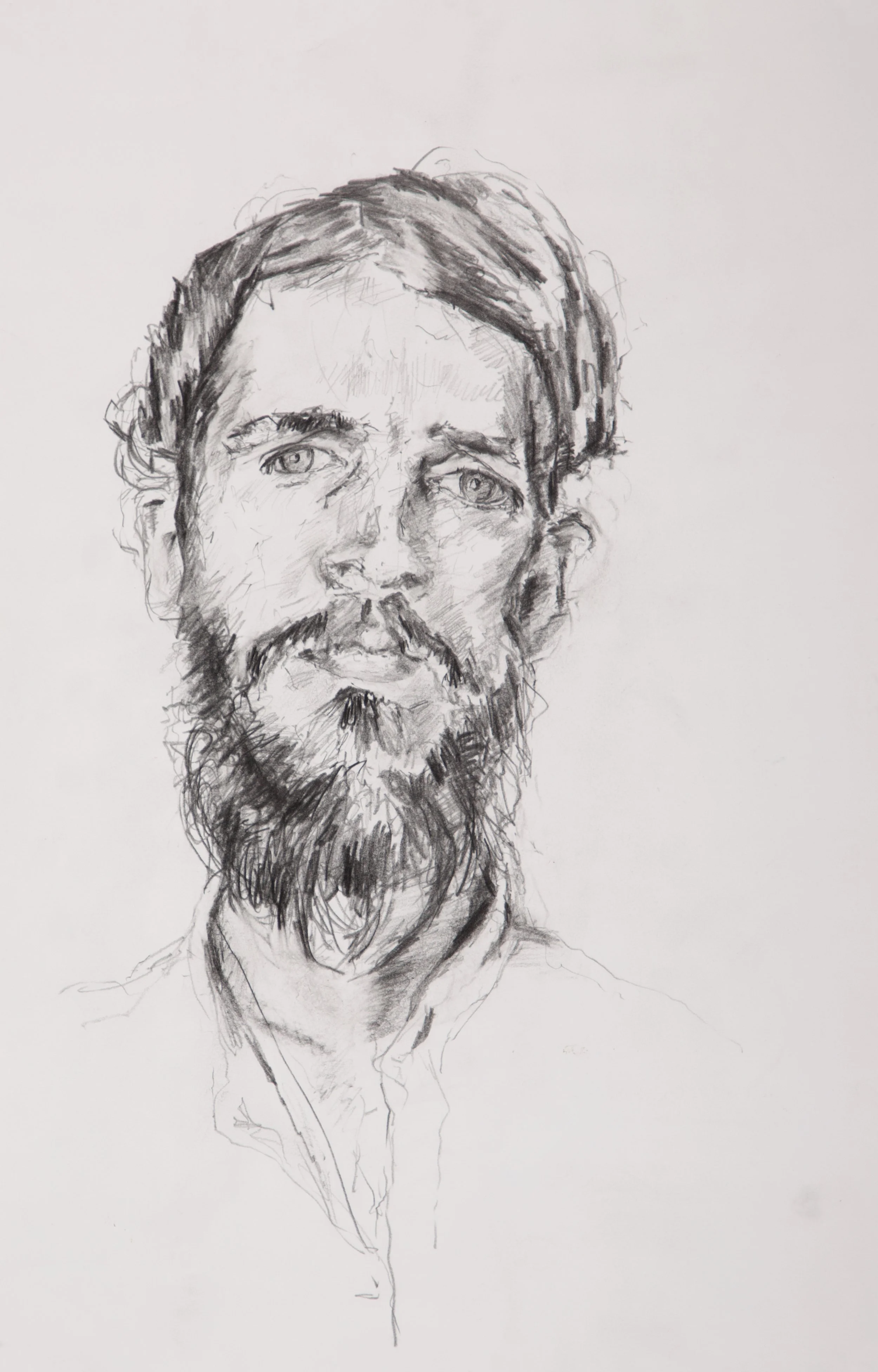 Rumäne 2023, Bleistift, Papier, 59 x 39 cm