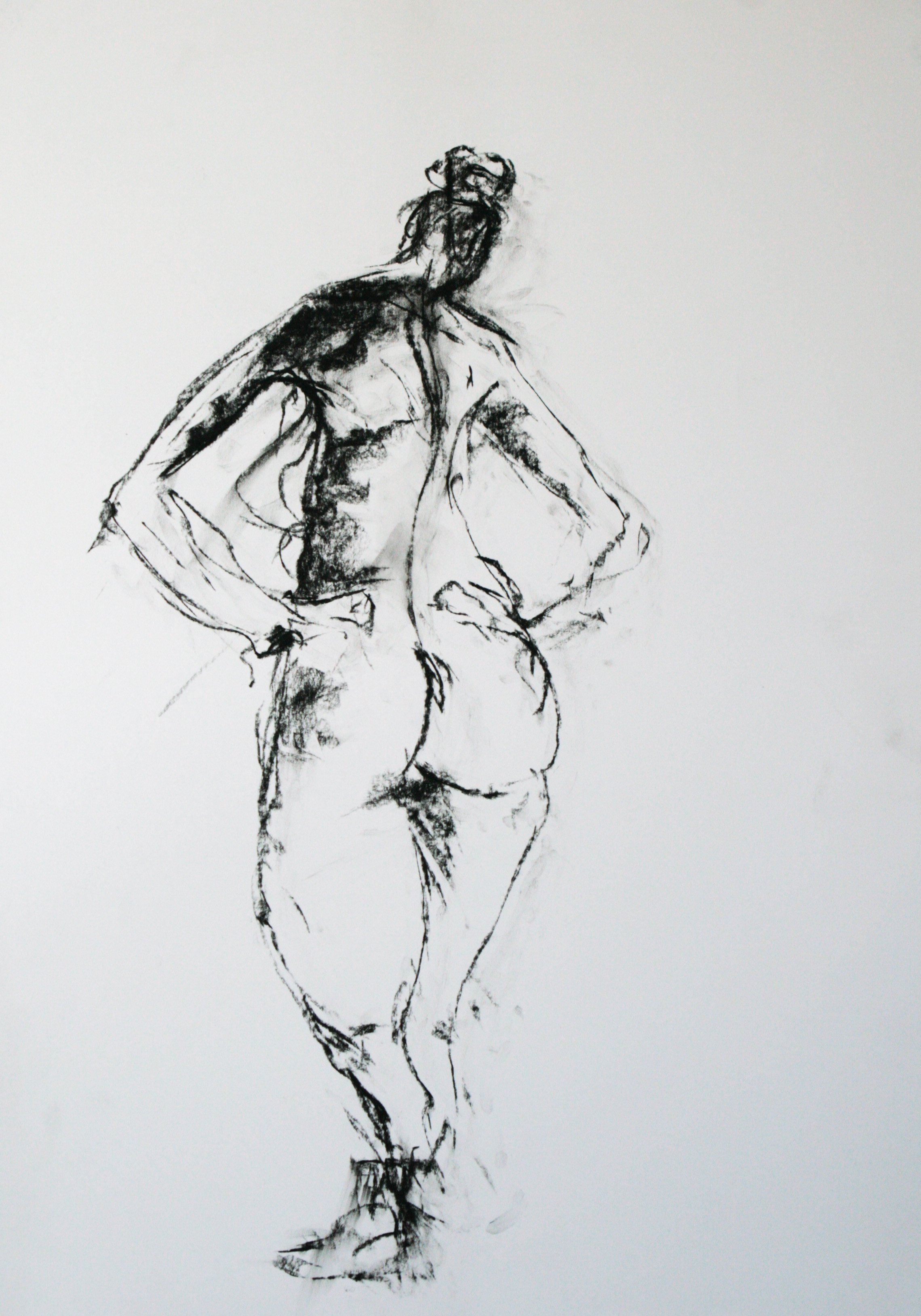 Akt 2024, Kohle, Papier, 59 x 42