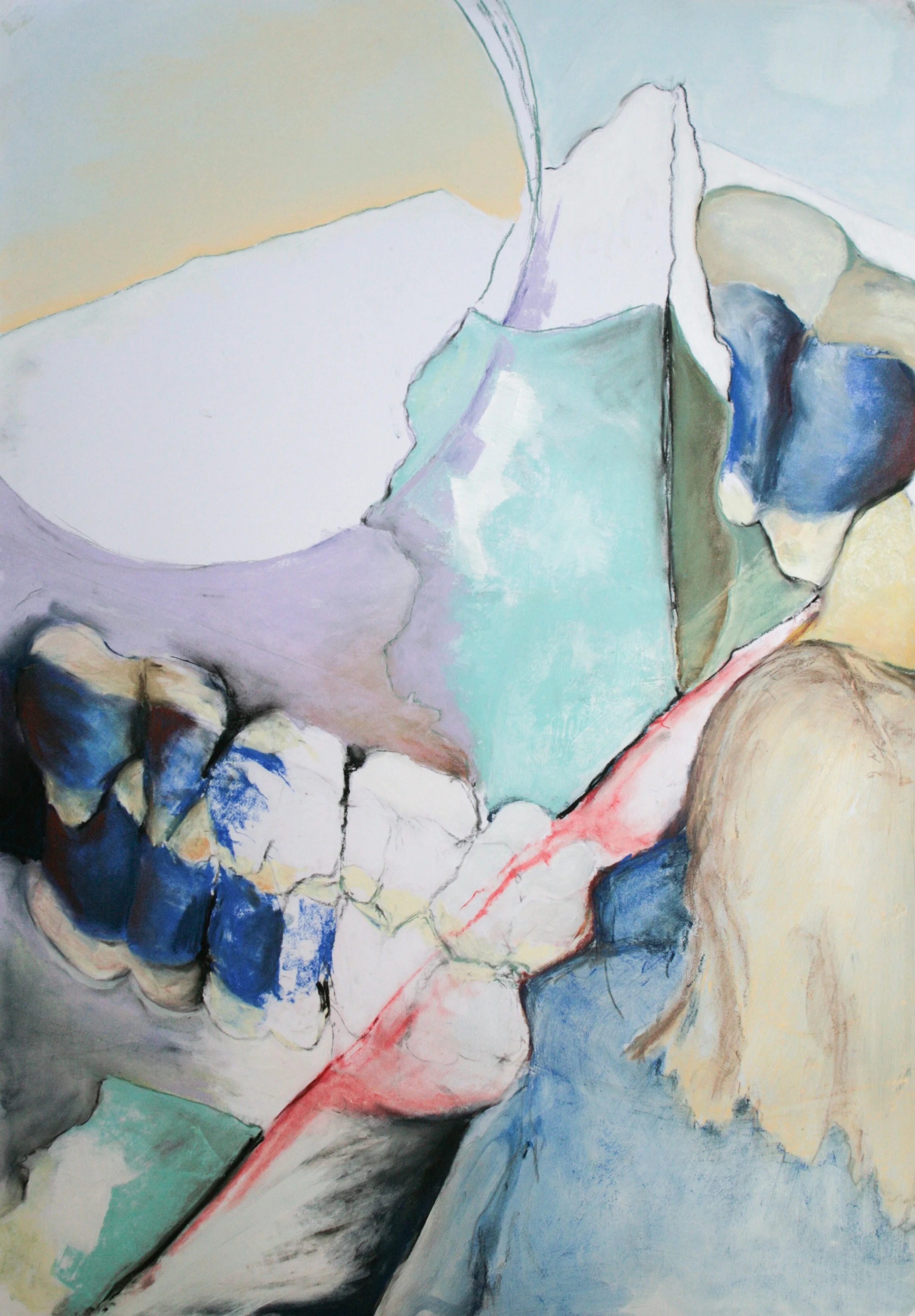 ohne Titel 2024, Mischtechnik , Karton, 100 x 70 cm