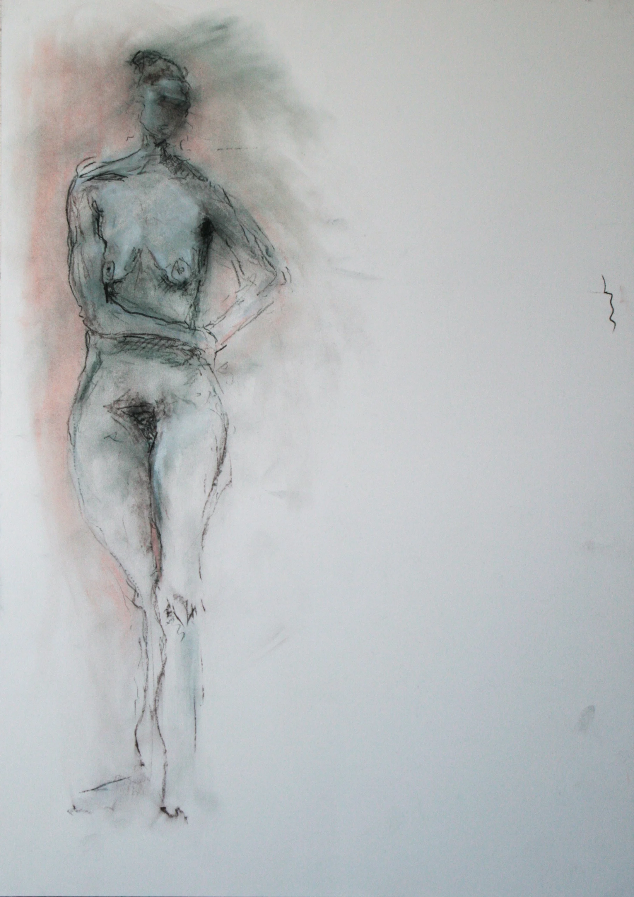 Akt links 2024, Mischtechnik, Papier, 59 x 42