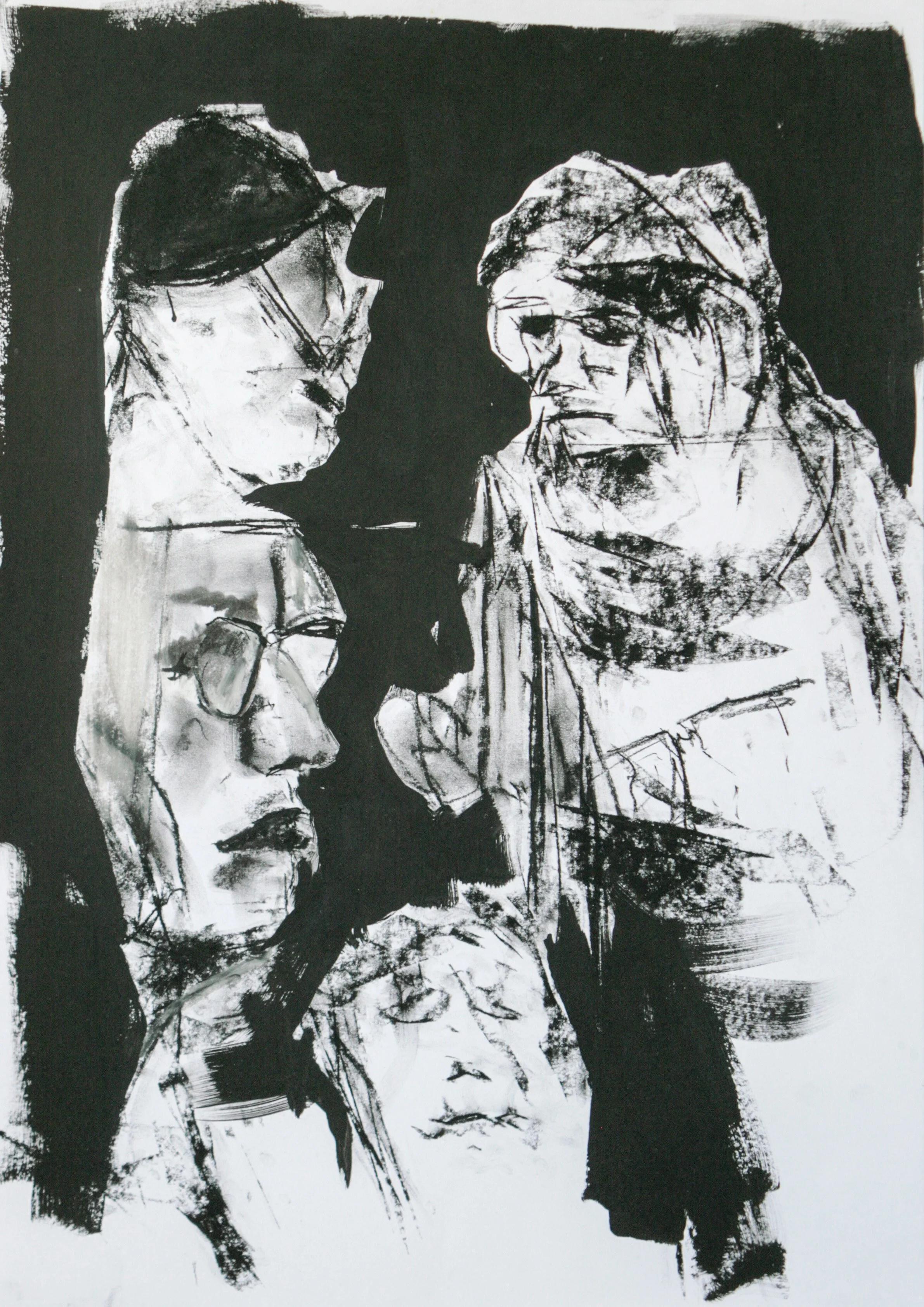 Skizze 2025, Kohle u. Gesso, Papier, 59 x 42 cm