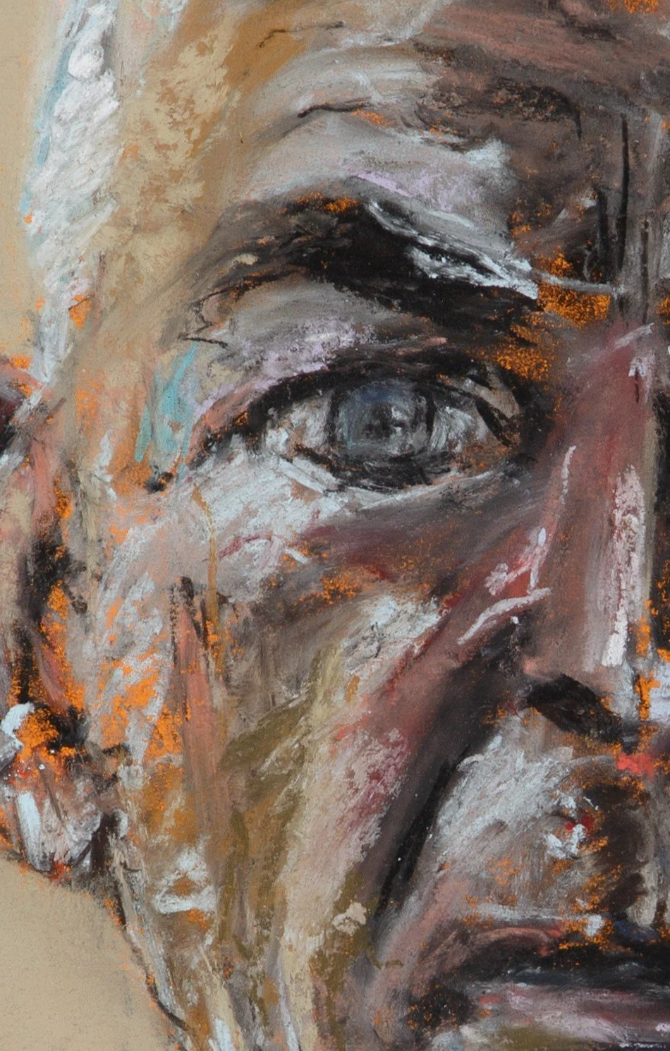 Ausschnitt aus A. 2024,  Pastell/Kohle, Tonpapier, 49 x 35 cm