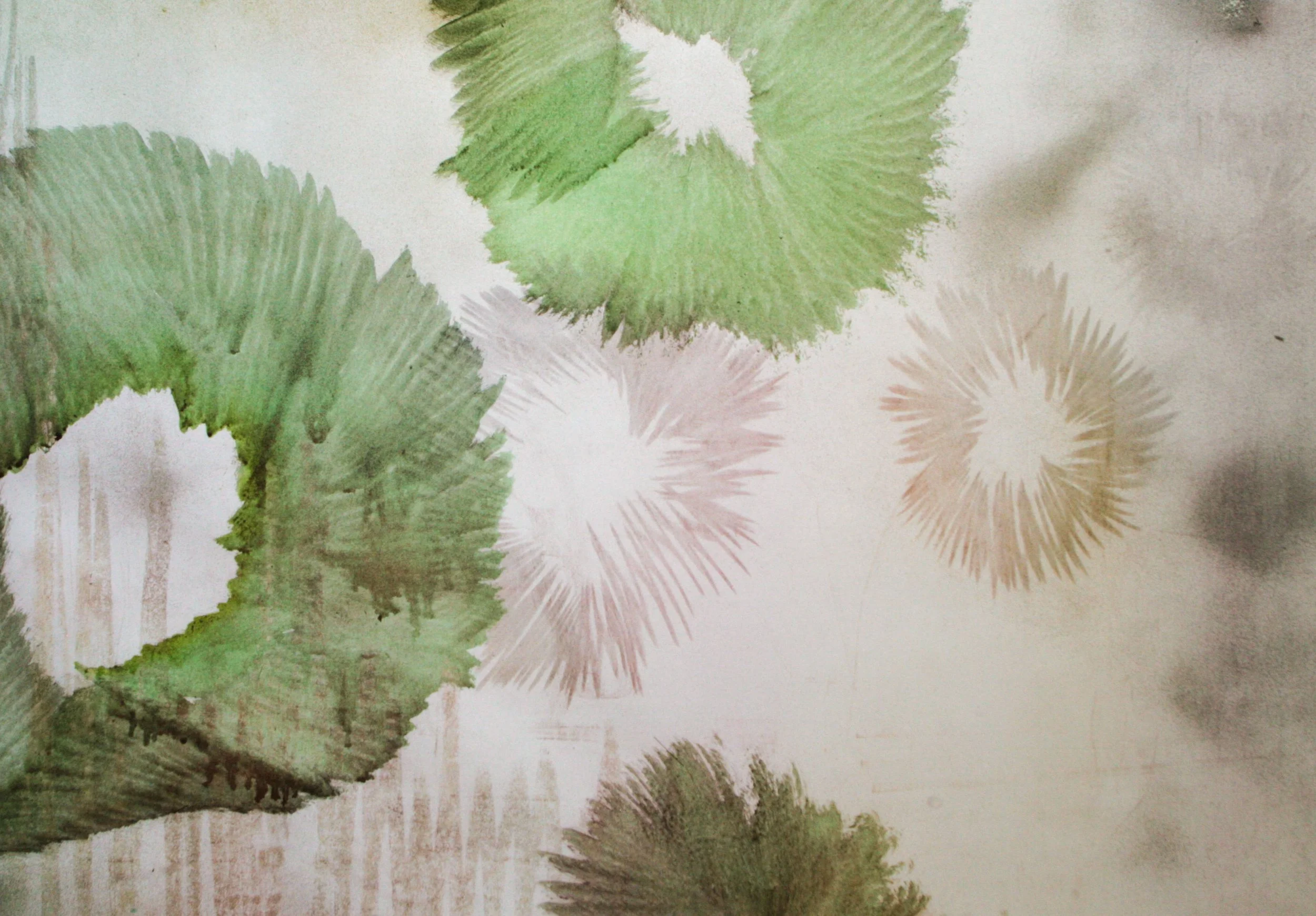 Ringe 2 2024, Mischtechnik, Papier, 70 x 100 cm