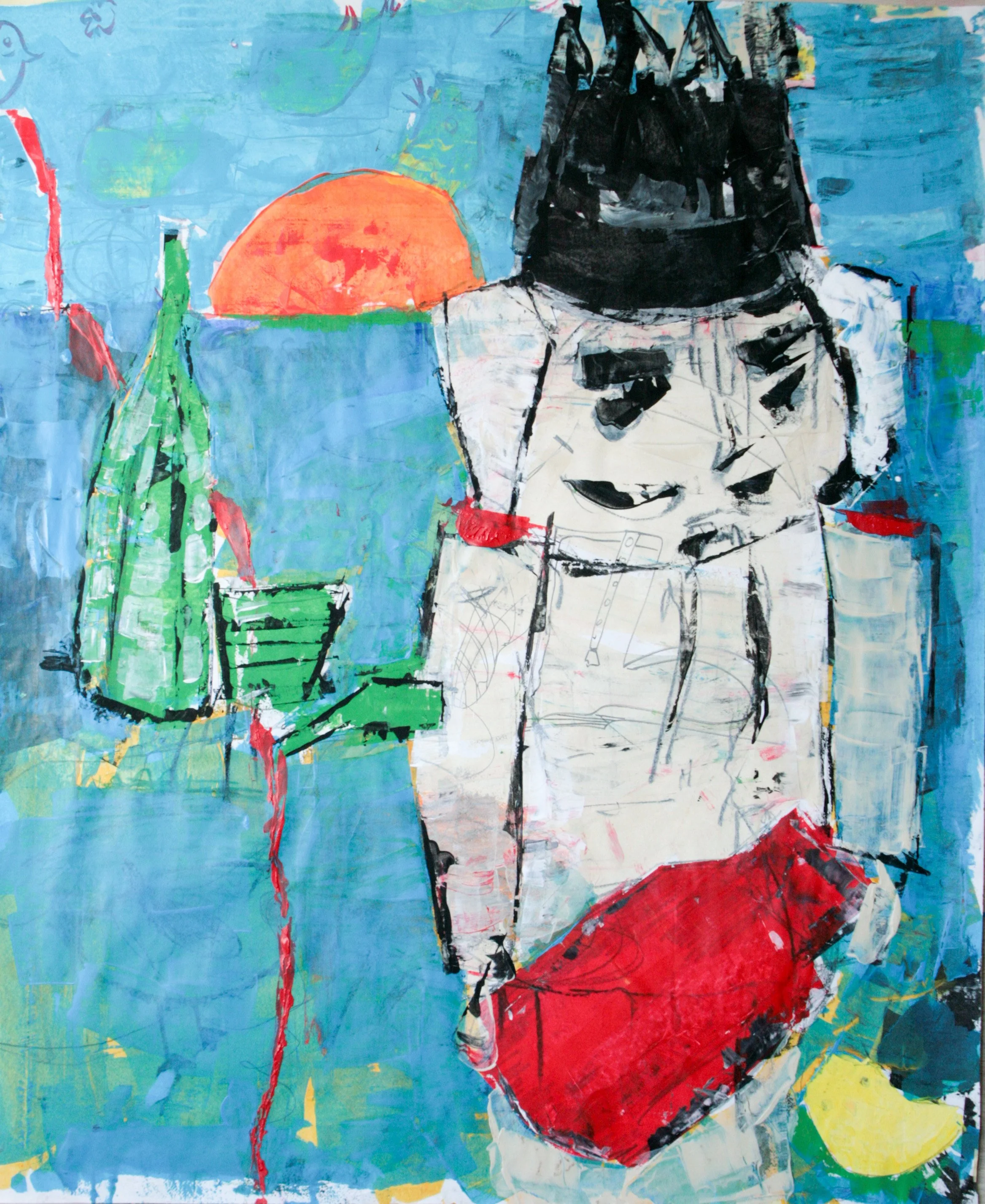 Stilleben 5 von 6 2023, Acryl gespachtelt, Papier, 84 x 70 cm