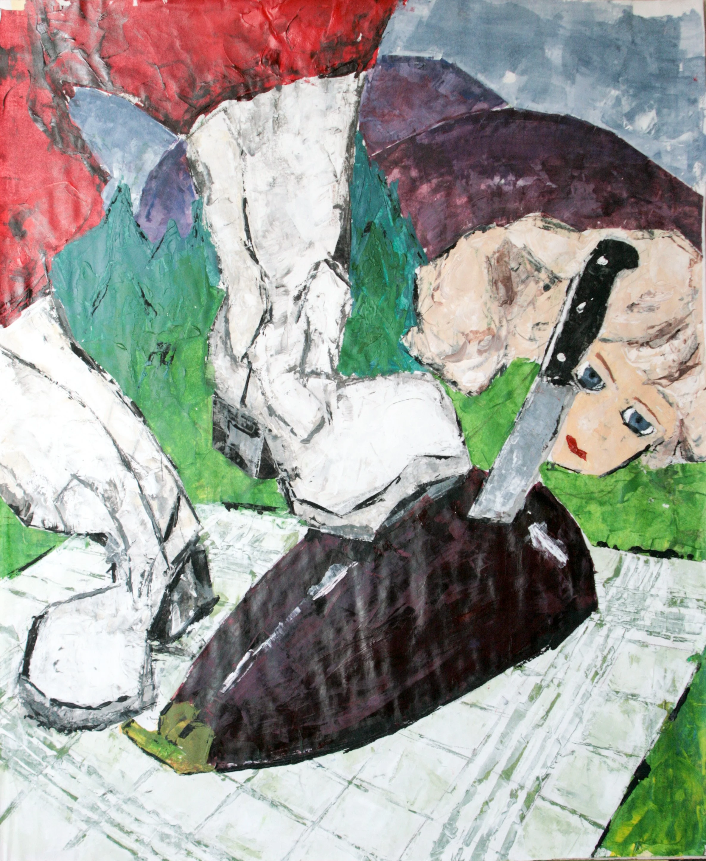 Stilleben 6 von 6 2023, Acryl gespachtelt, 84 x 70 cm