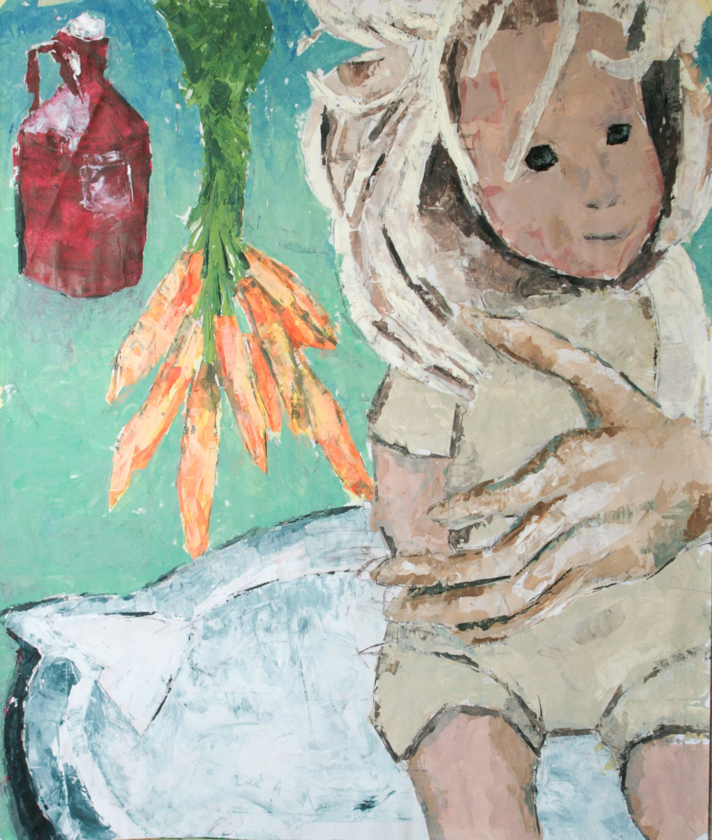 Stilleben 3 von 6 2023, Acryl gespachtelt, Papier, 84 x 70 cm