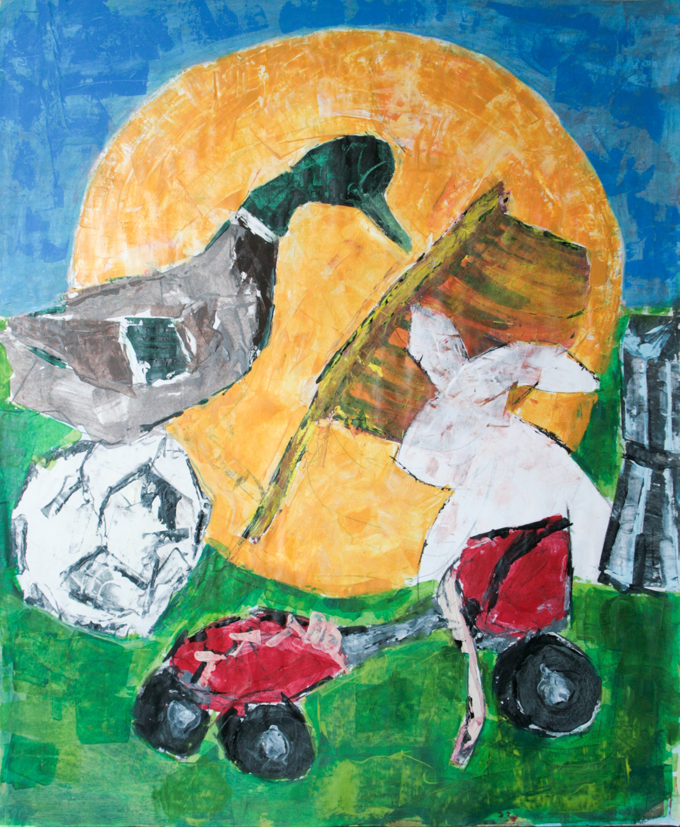 Stilleben 2 von 6 2023, Acryl gespachtelt, Papier, 84 x 70 cm