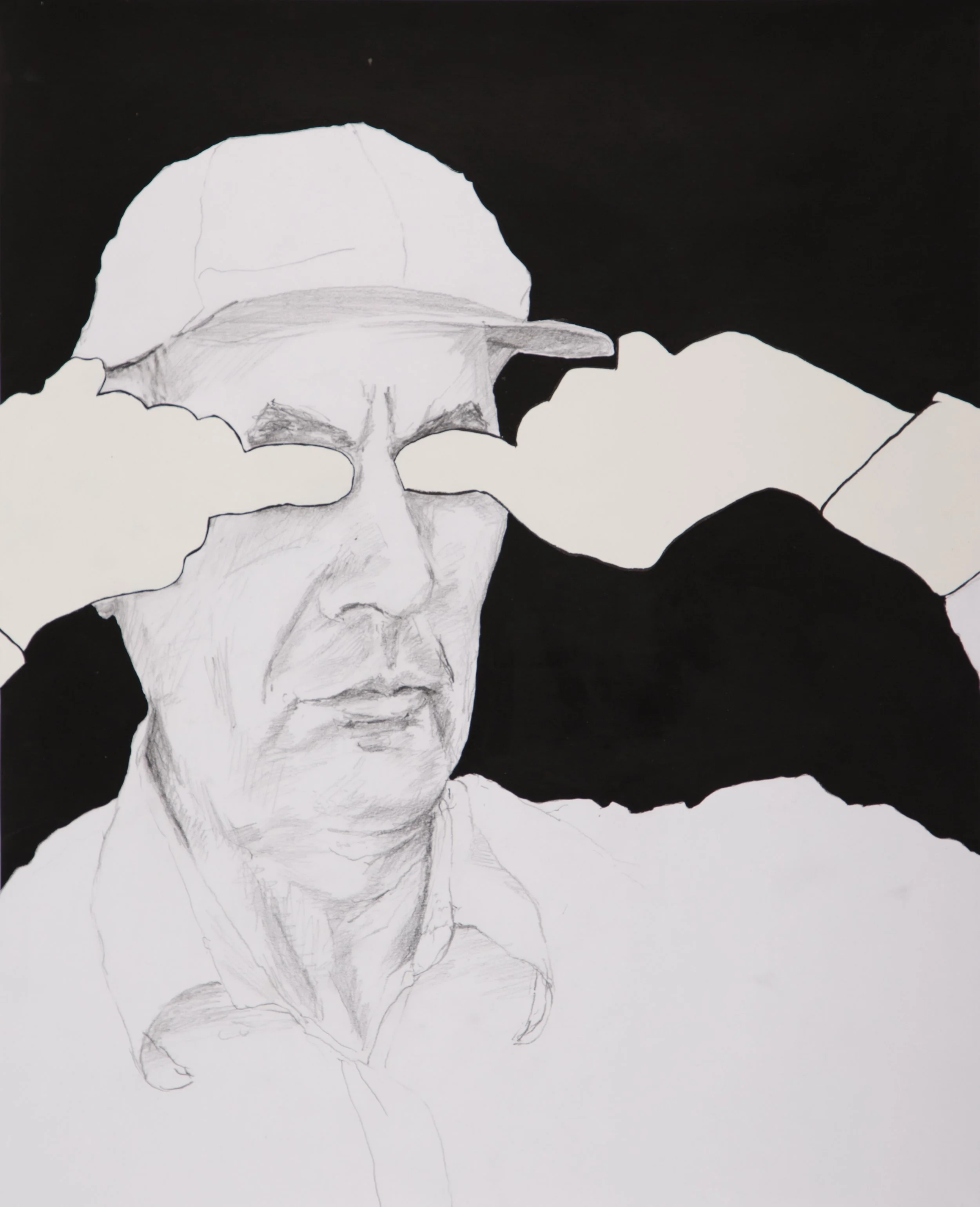 Nixsehenhörensprechen 1 2024, Collage, Papier, 43 x 35 cm