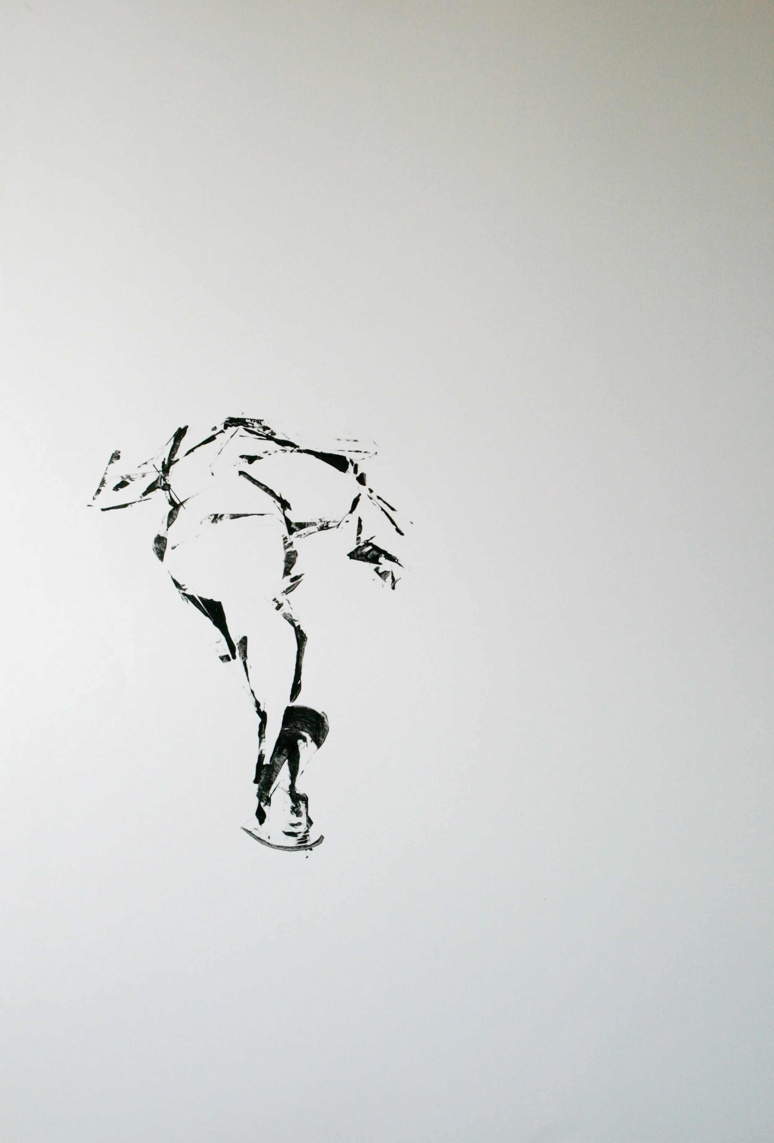 Liegender Akt 2023, Acryl gespachtelt, Karton, 100 x 70 cm