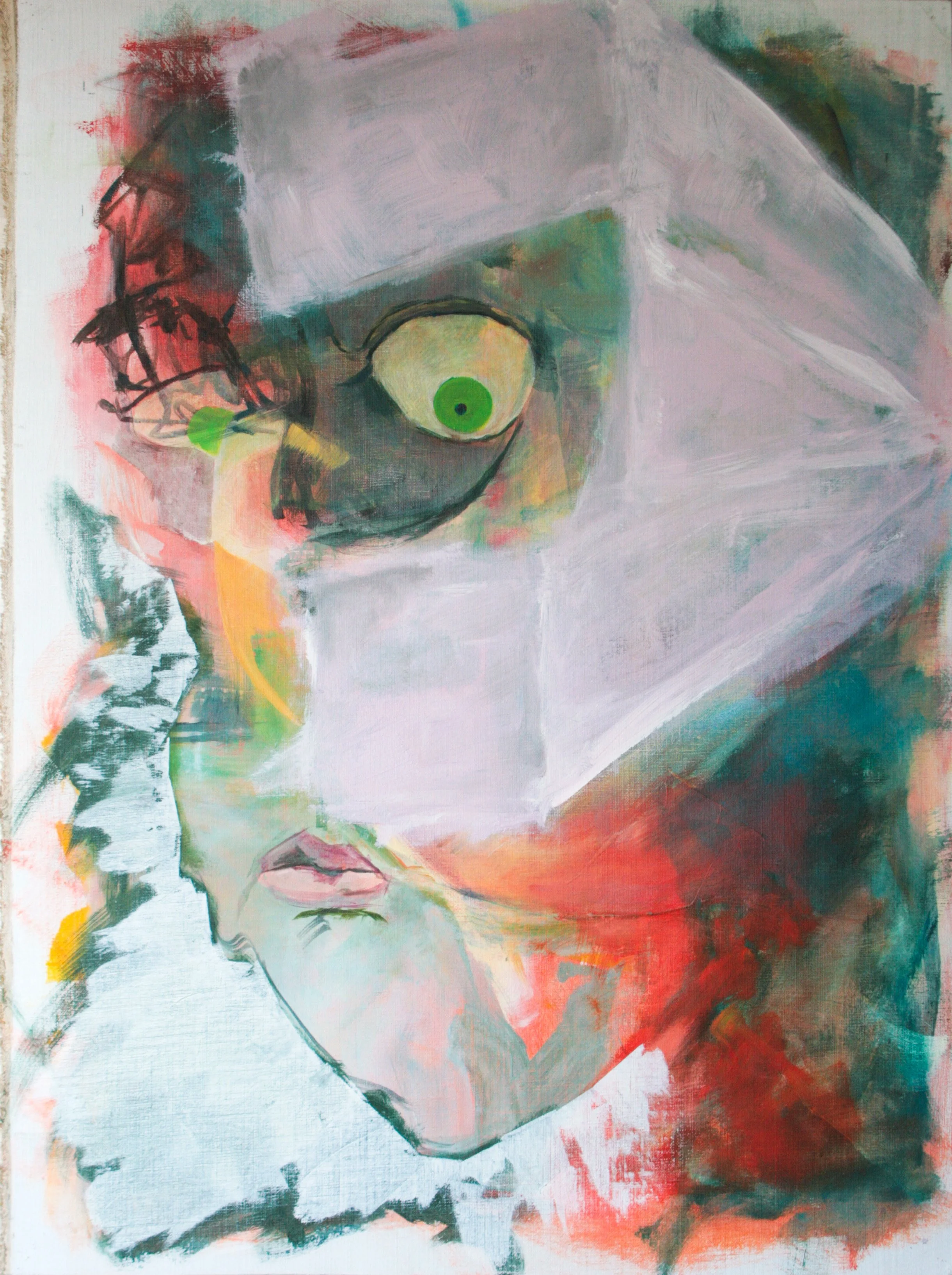 Fratze 8von8 2025, Acryl, Leinwand ungerahmt, 95 x 70 cm