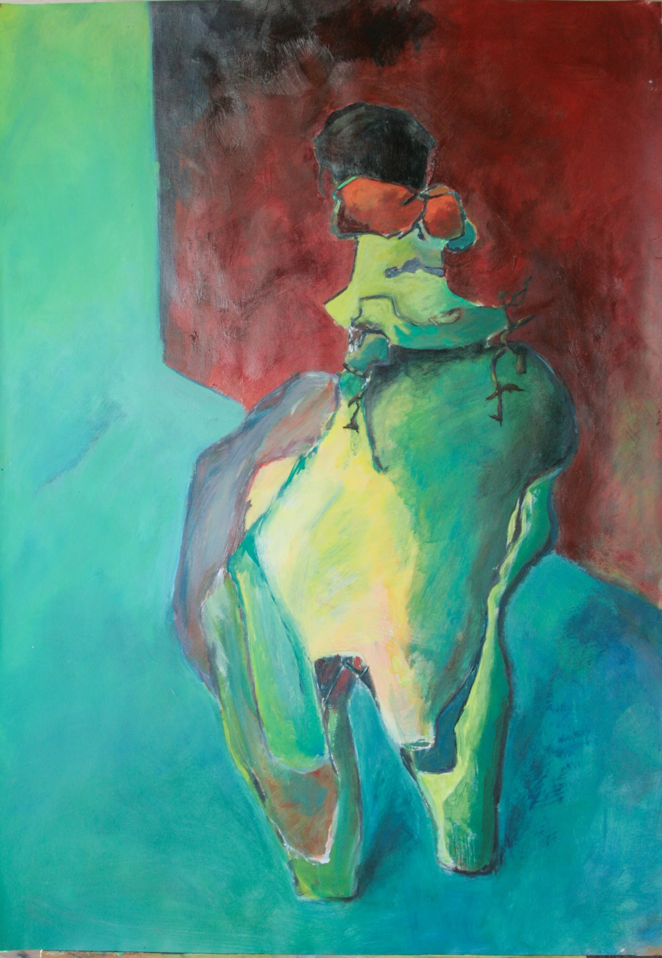 Kreatur 2024, Acryl, Karton, 100 x 70 cm