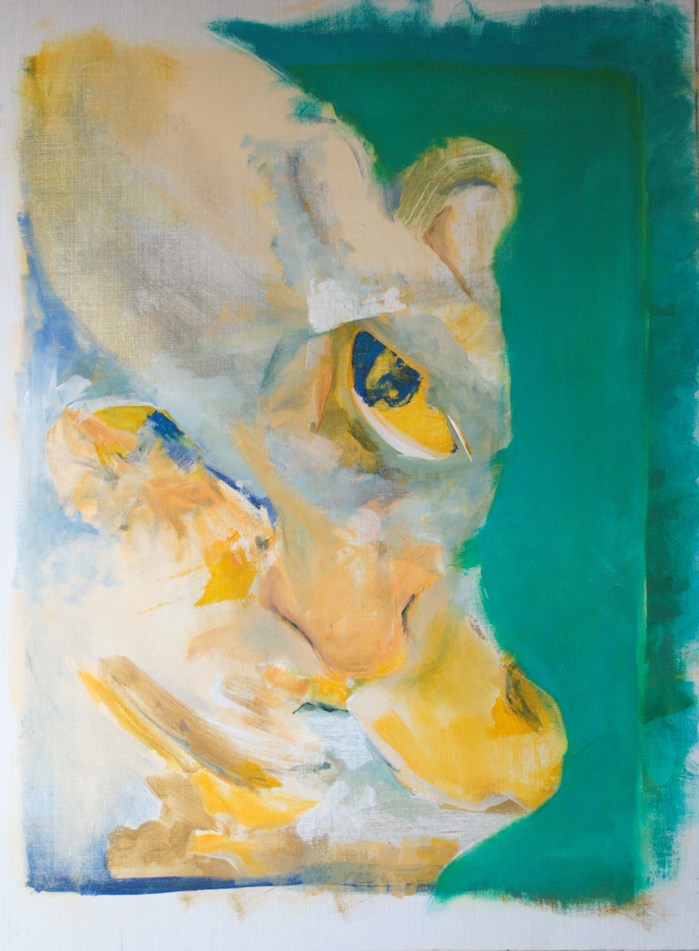 Fratze 6von8 2025, Acryl, Leinwand ungerahmt, 95 x 70 cm