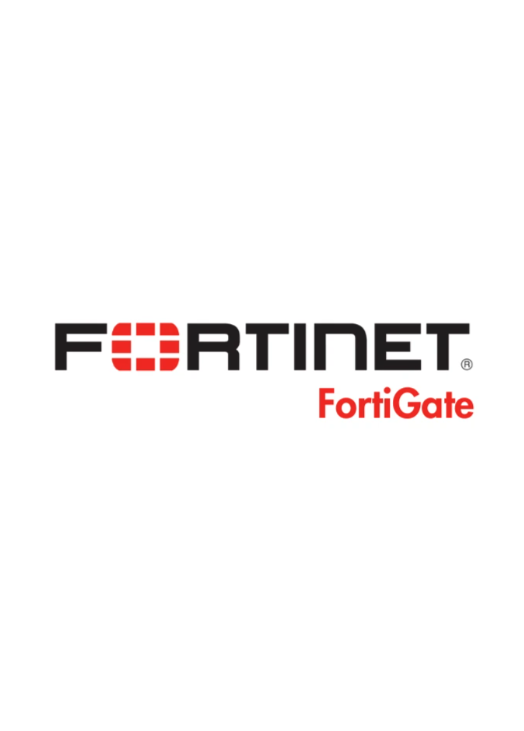 Altında 'FortiGate' yazısı bulunan Fortinet logosu.