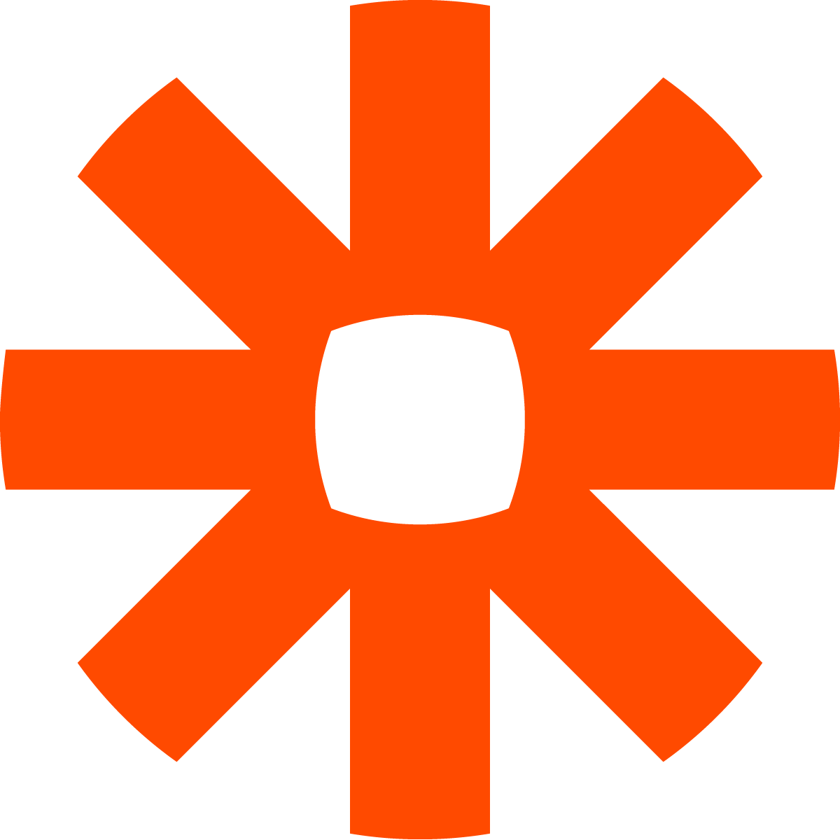 An orange biohazard symbol with black background.