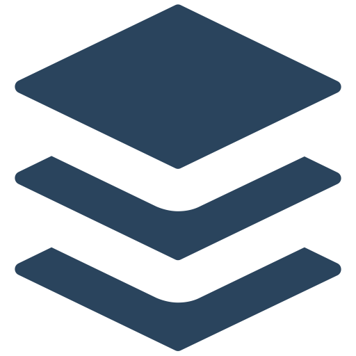 Illustration of four layered, dark blue, rectangular sheets stacked on top of each other.