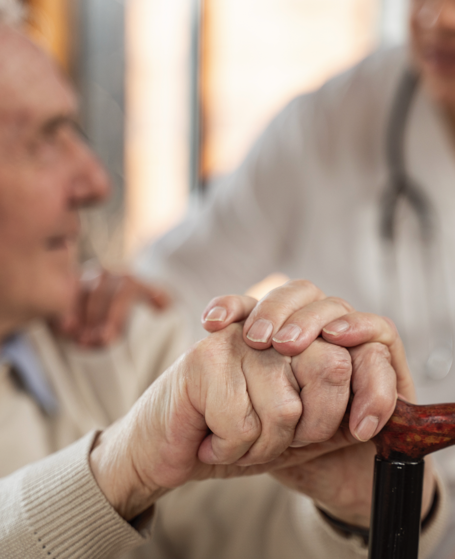 Hospice Patient with Compassionate Caregiver