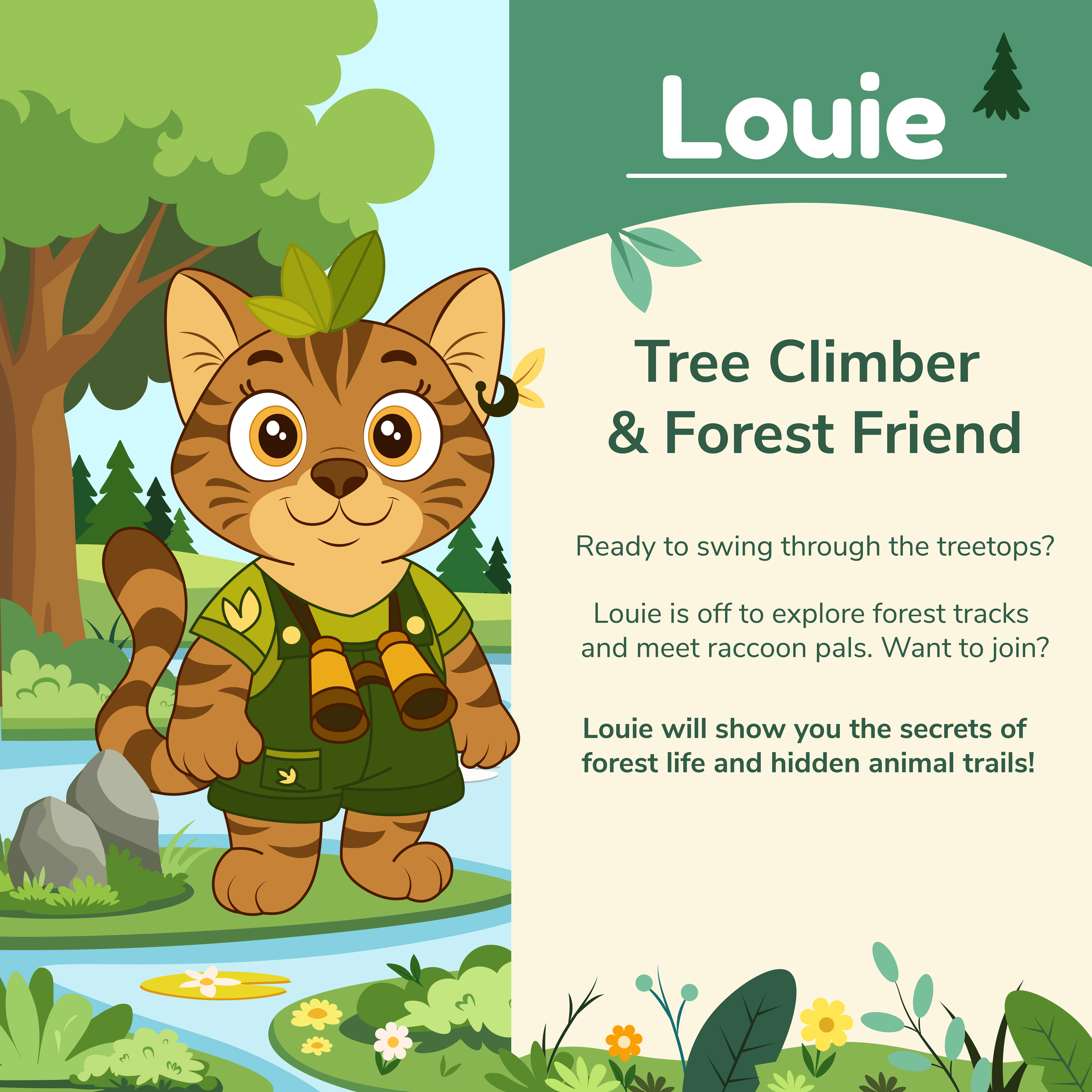 Louie exploring the forest