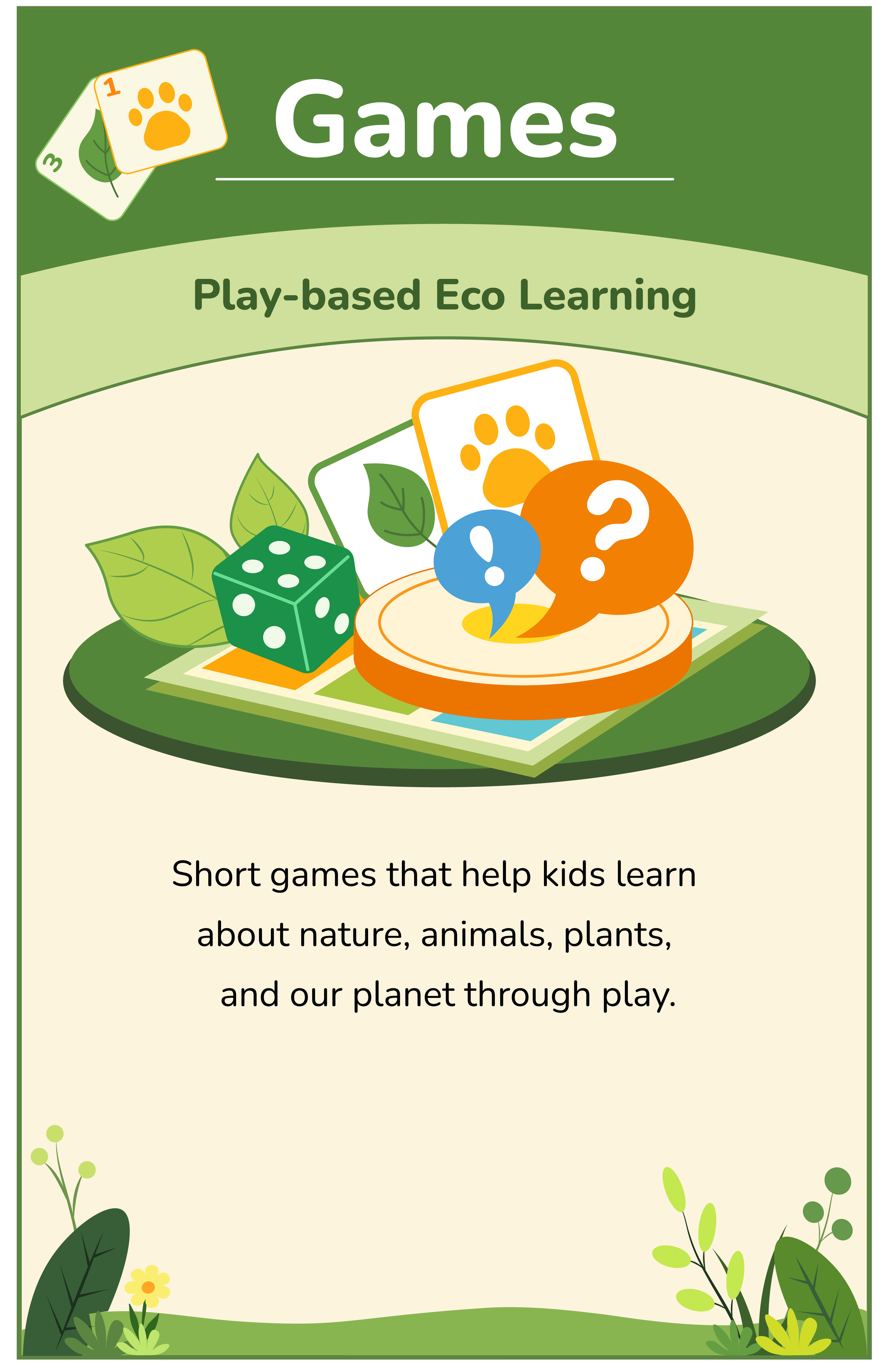 Games booklet for nature-based learning activities for kids