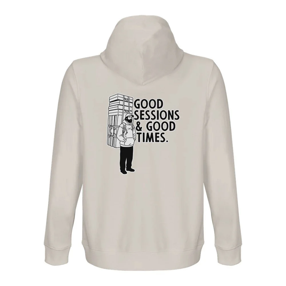 Good sessions & good times | organic hoodie