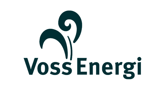 Sort Voss Energi logo.