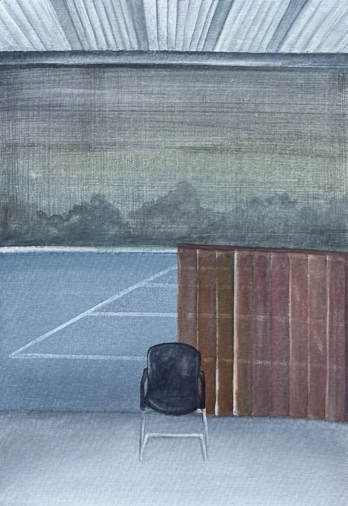Breath of space-1, Watercolour on paper, 8 x 12 in, 2024.