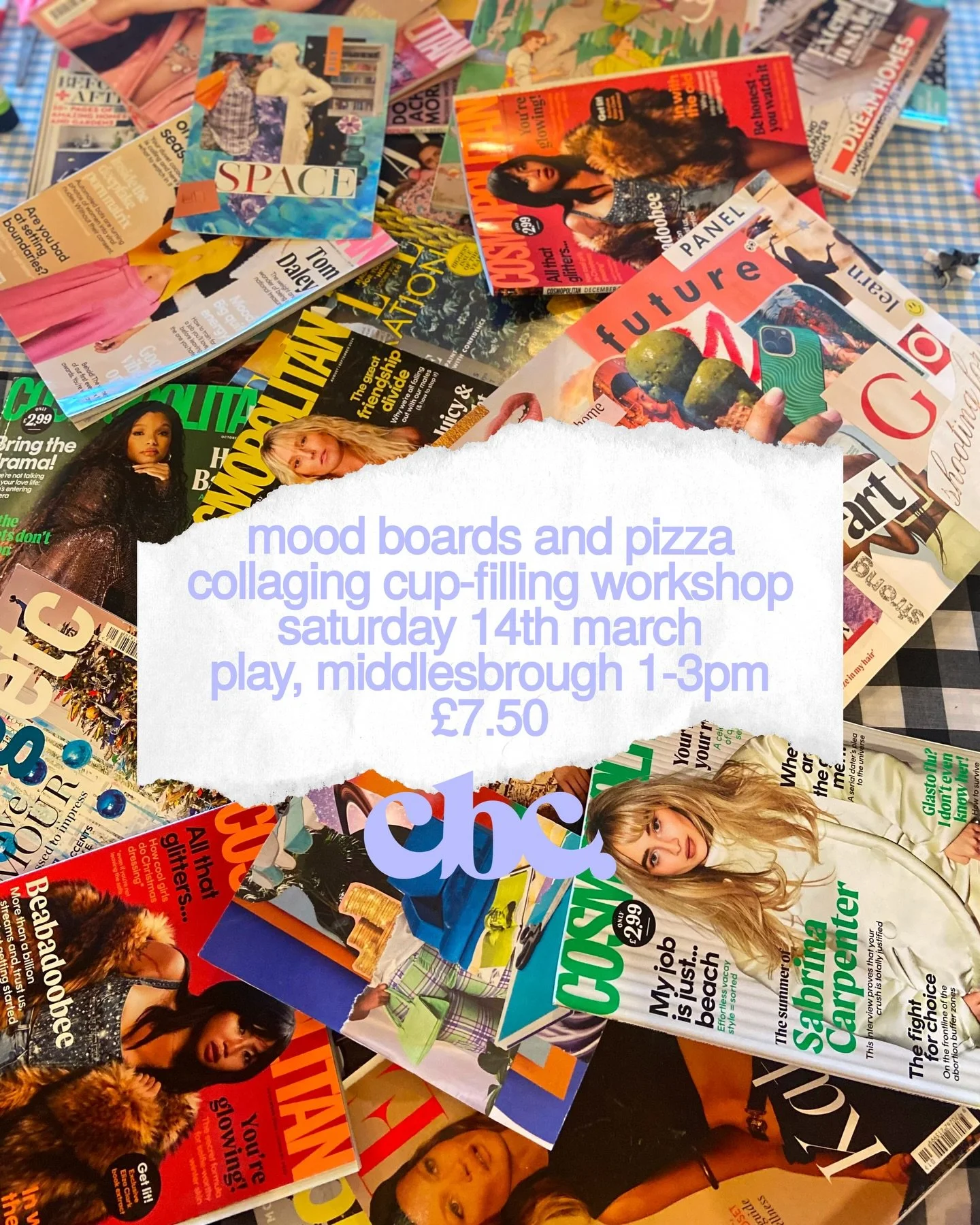 We&rsquo;re backkkkkk. We are bringing creative babes (female and lgbt+) of the North East a crafty, cosy Saturday 🎀 of Mood board Collaging, Pizza and uplifting chats. Using preloved magazines, papers, textiles and more... let&rsquo;s Mood board! ?