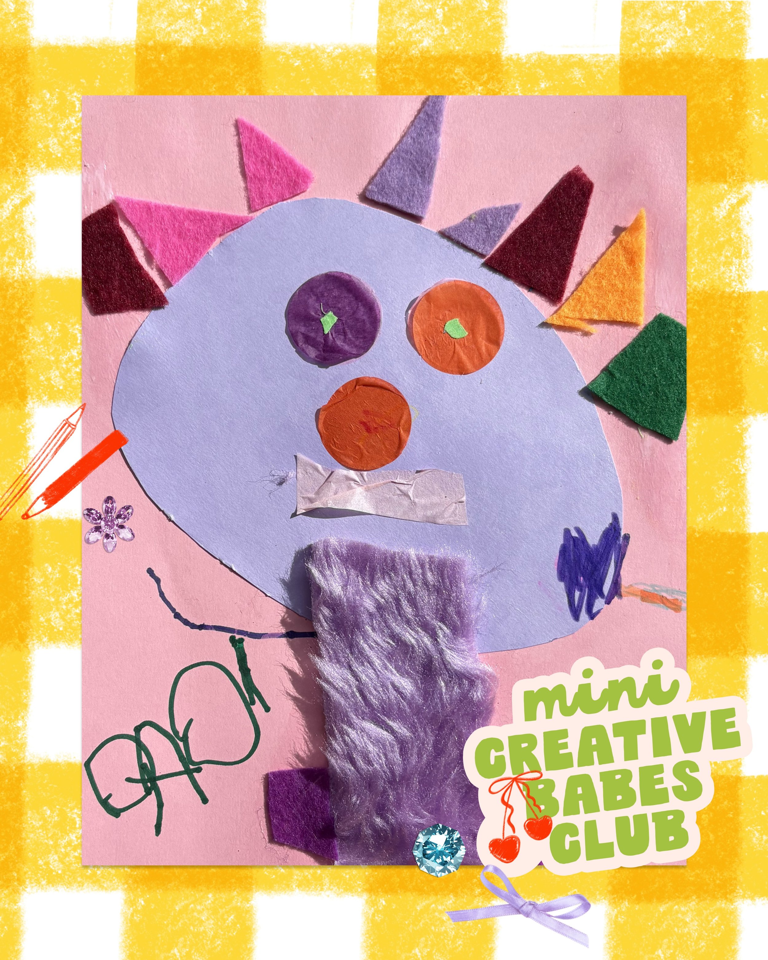 Such a Crafty way to start our weekend in the Studio! Our Mini Creative Babes collaged some Scrap Monsters 🦄⭐️✂️ Our weekly Mini Creative Babes Club is for your artsy kids and their curiosity 🍄 Next week, we&rsquo;re making friendship bracelets! Ge
